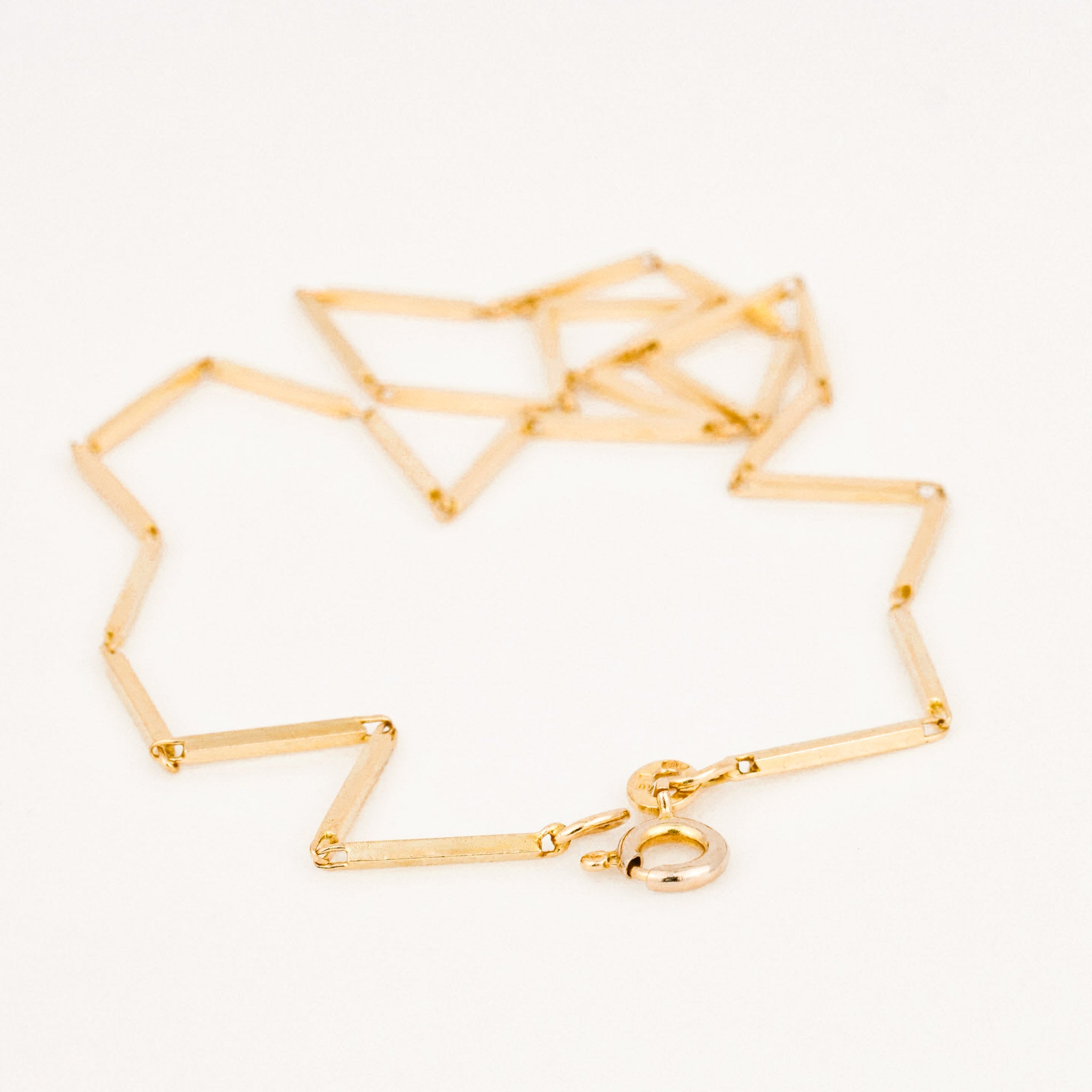 vintage gold bar link necklace