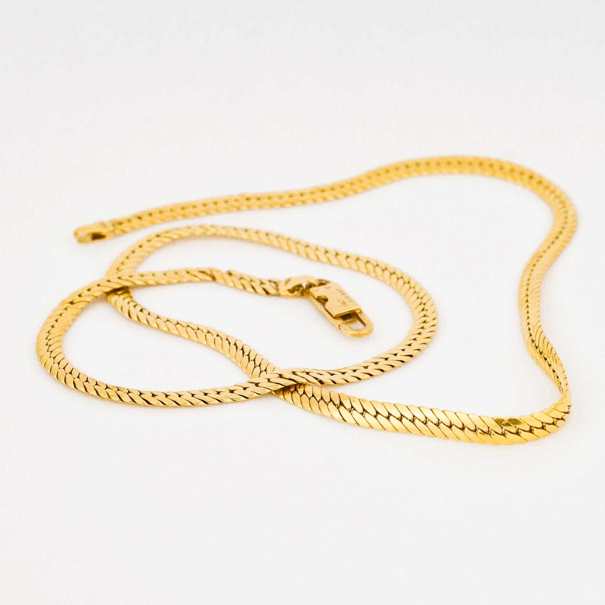 vintage 18k gold herringbone necklace 