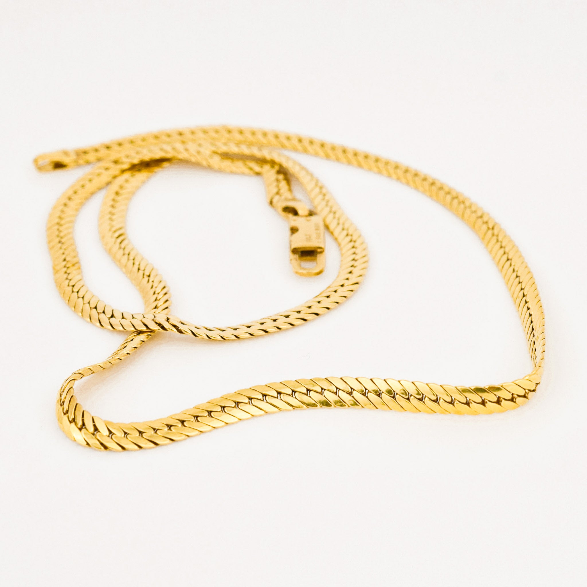 vintage 18k gold herringbone necklace 