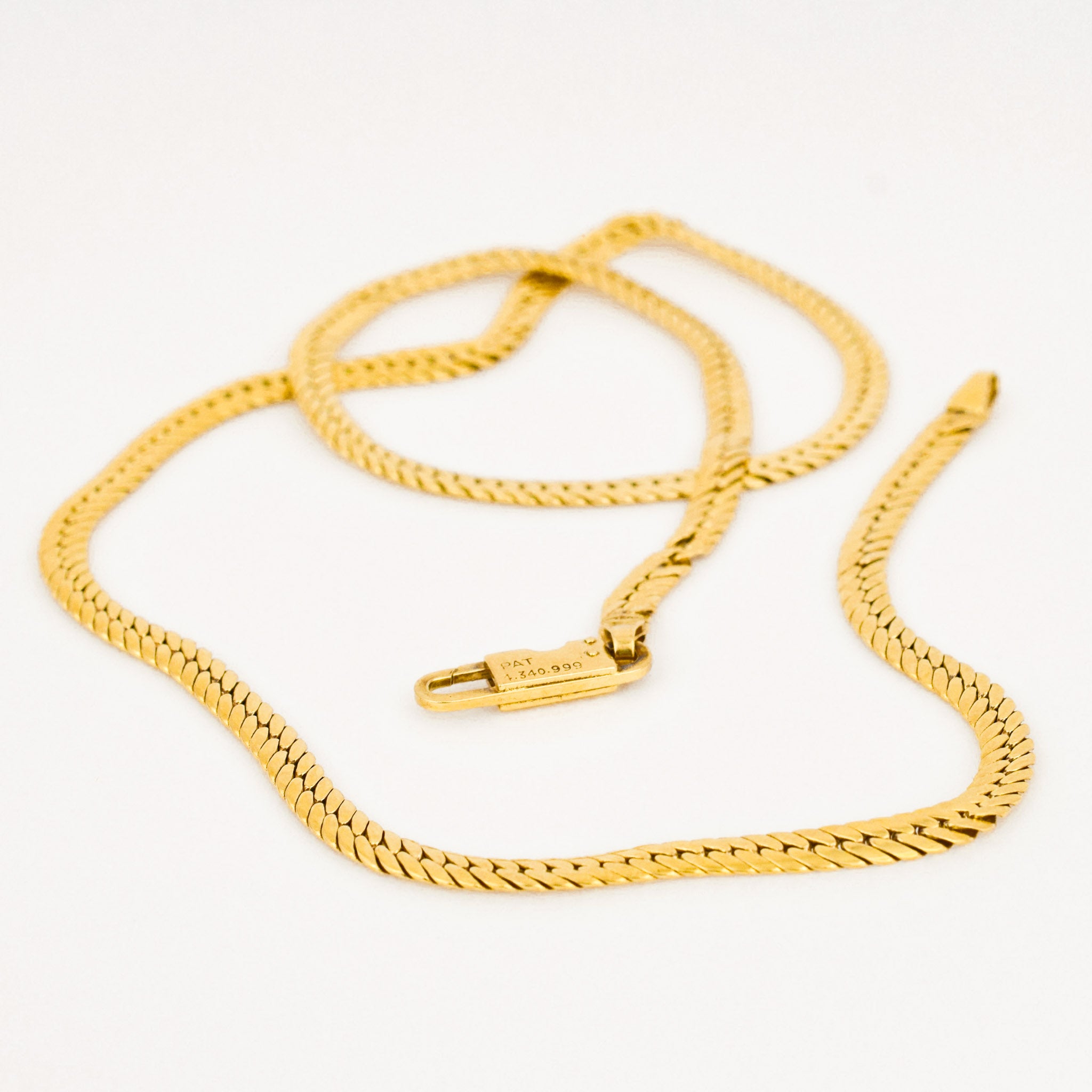 vintage 18k gold herringbone necklace 