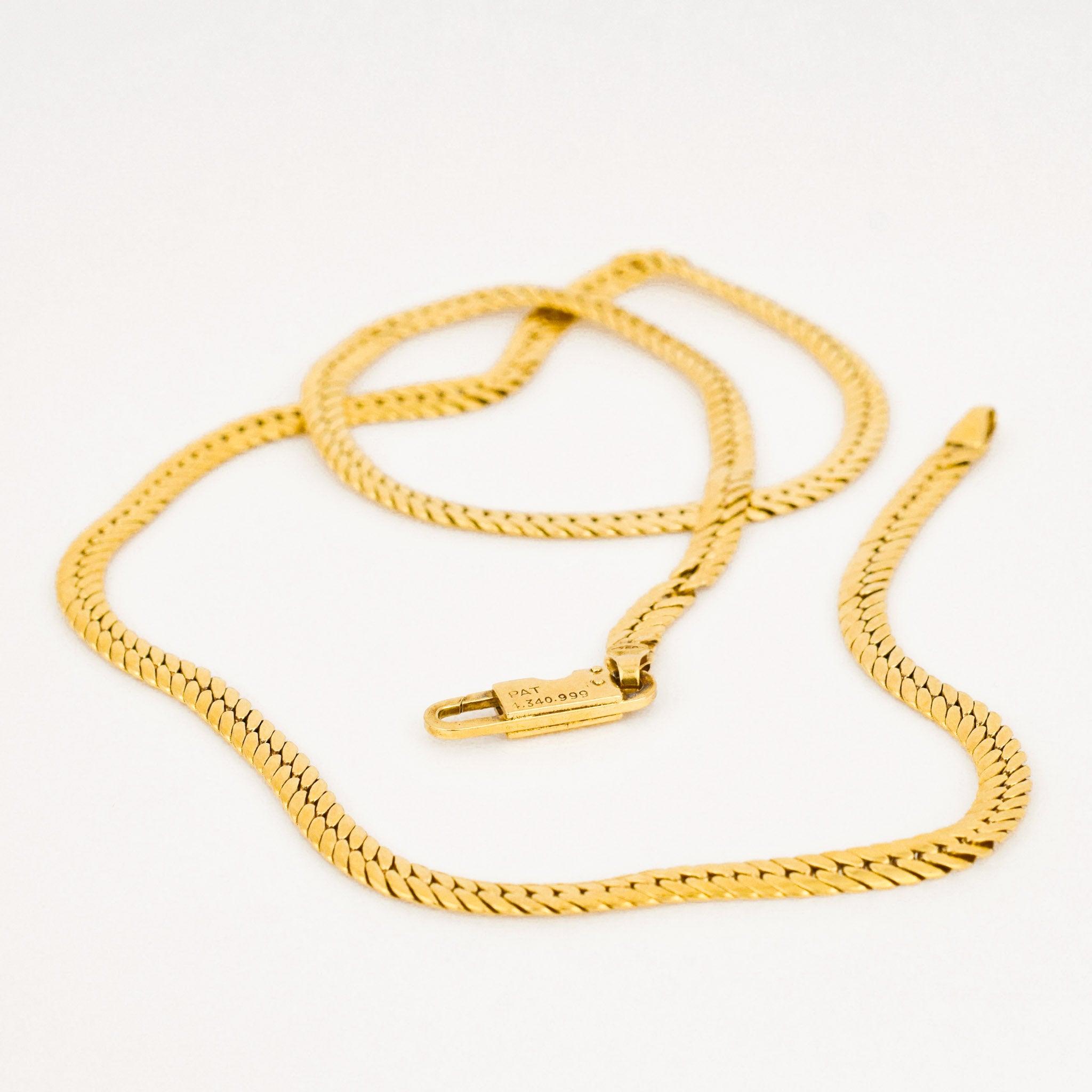 vintage 18k gold herringbone necklace 