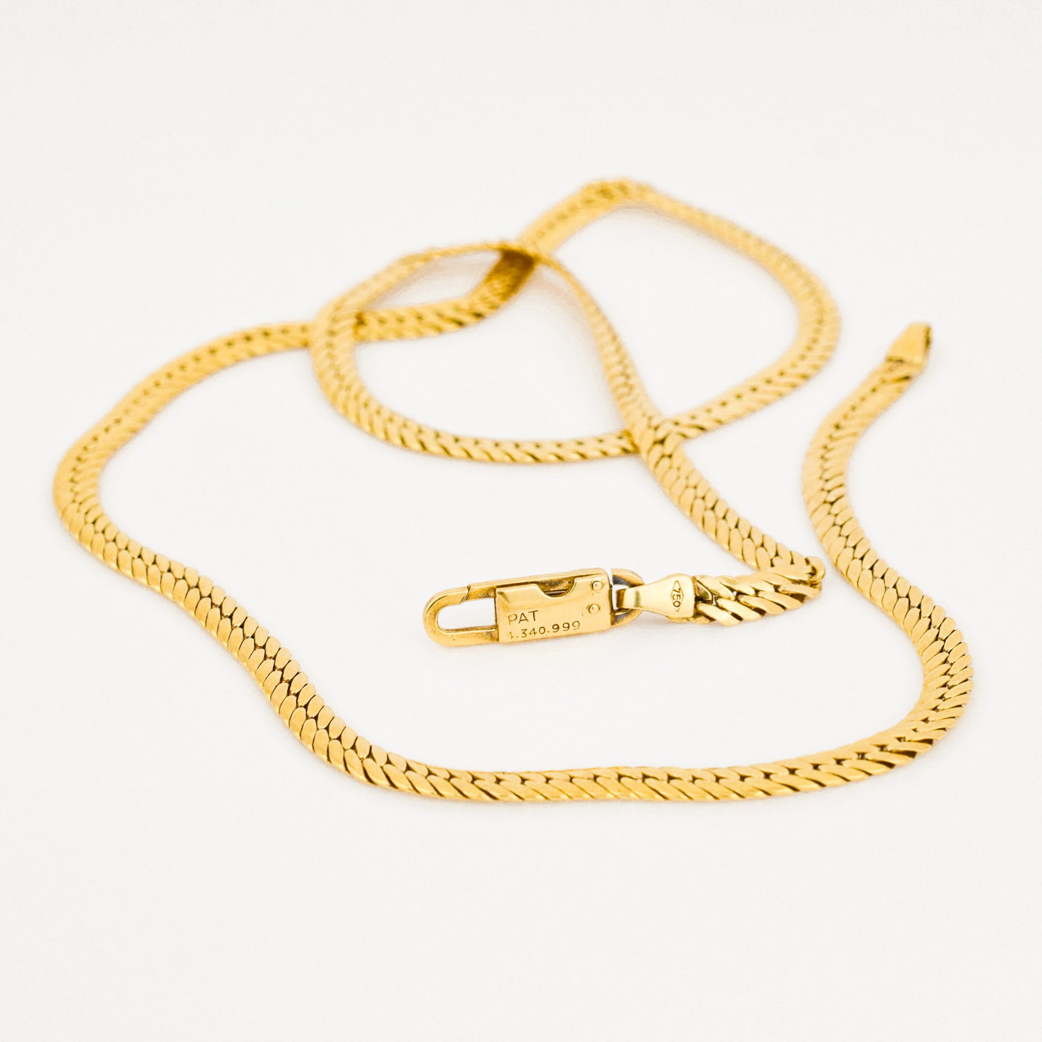 vintage 18k gold herringbone necklace 
