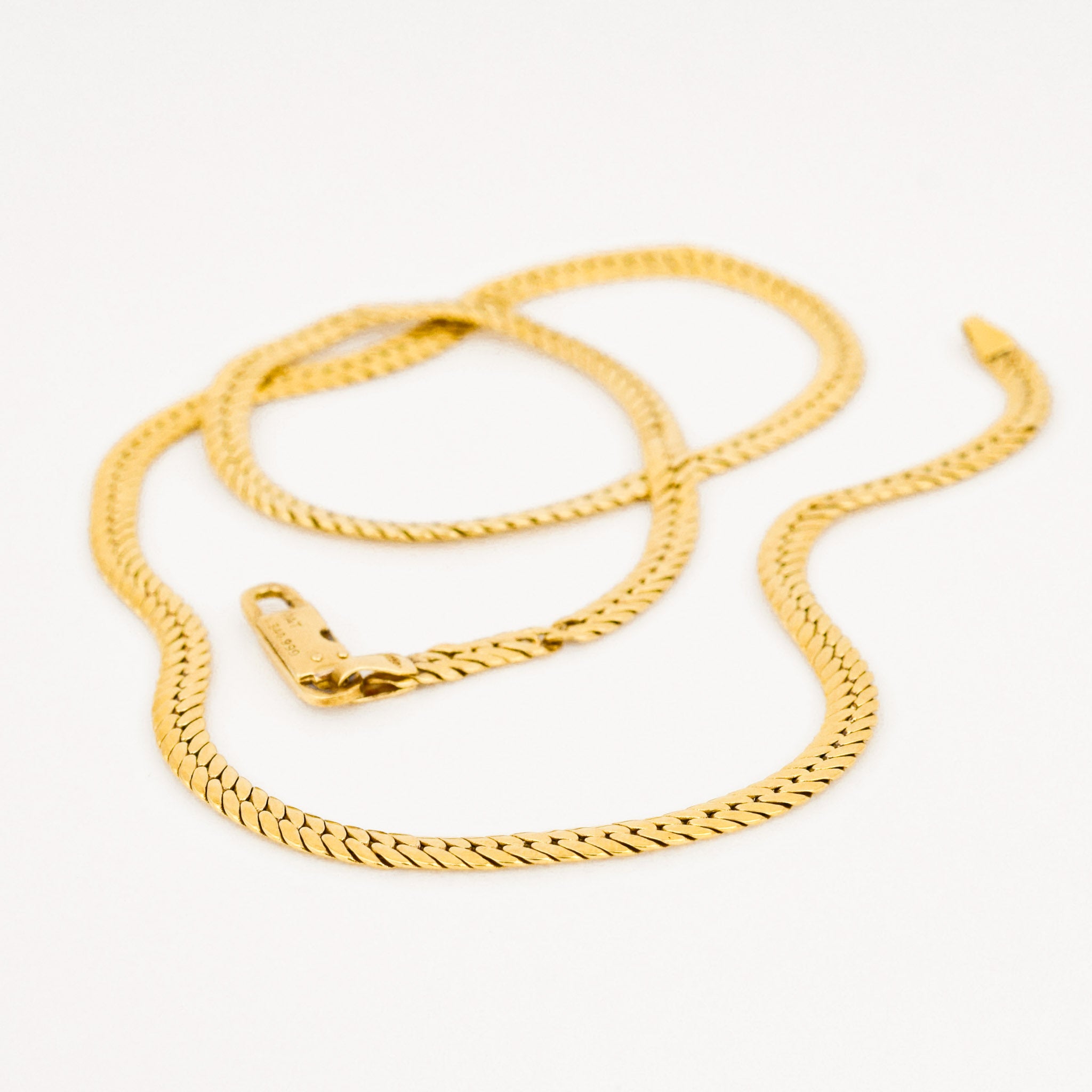 vintage 18k gold herringbone necklace 