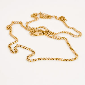 vintage gold curb chain necklace