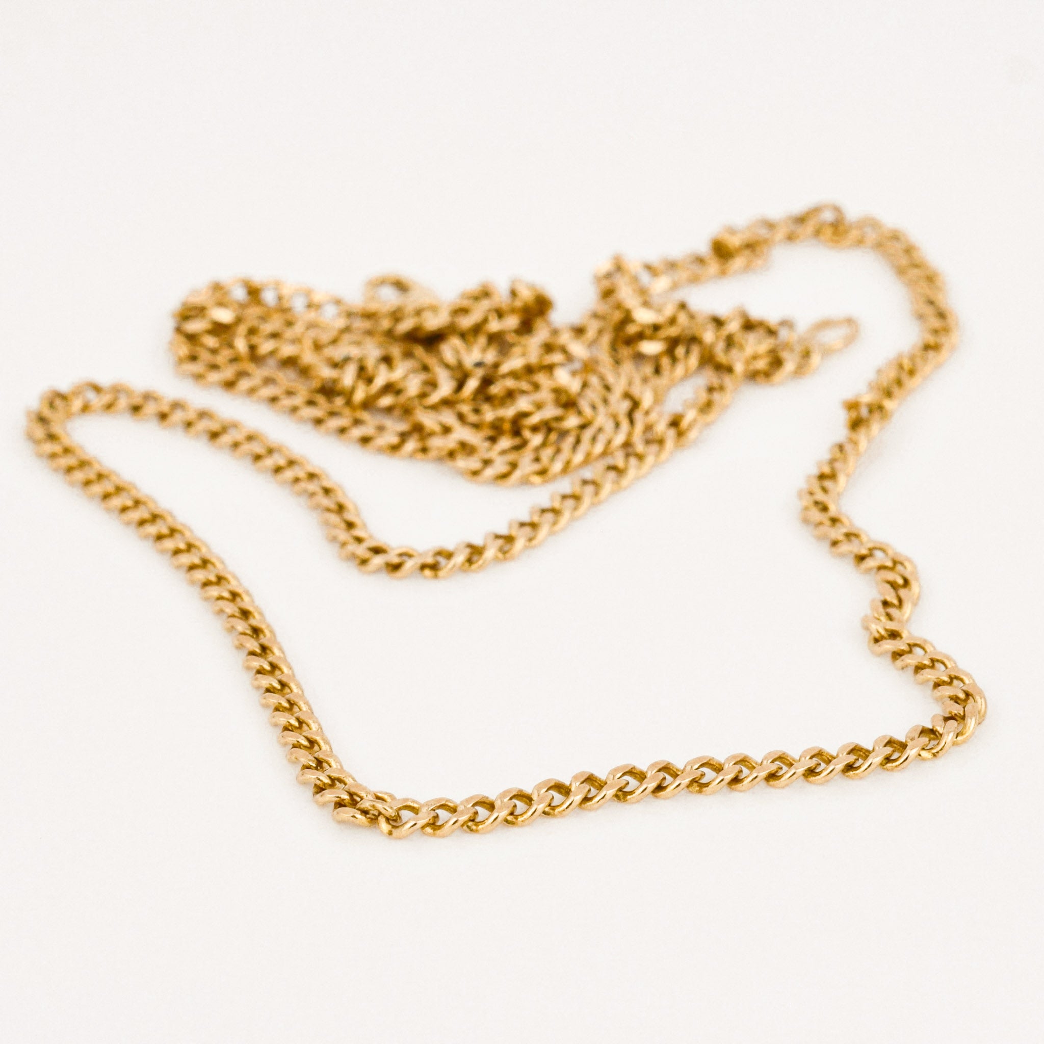 vintage gold curb chain necklace