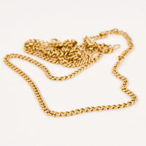vintage gold curb chain necklace