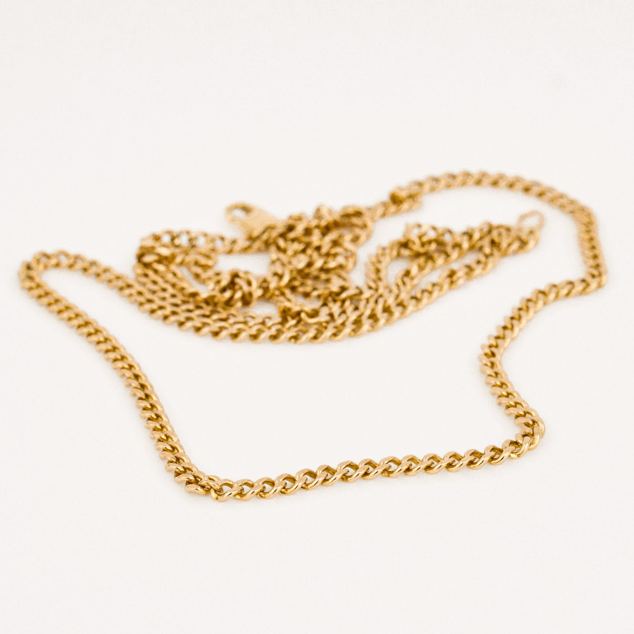 vintage gold curb chain necklace