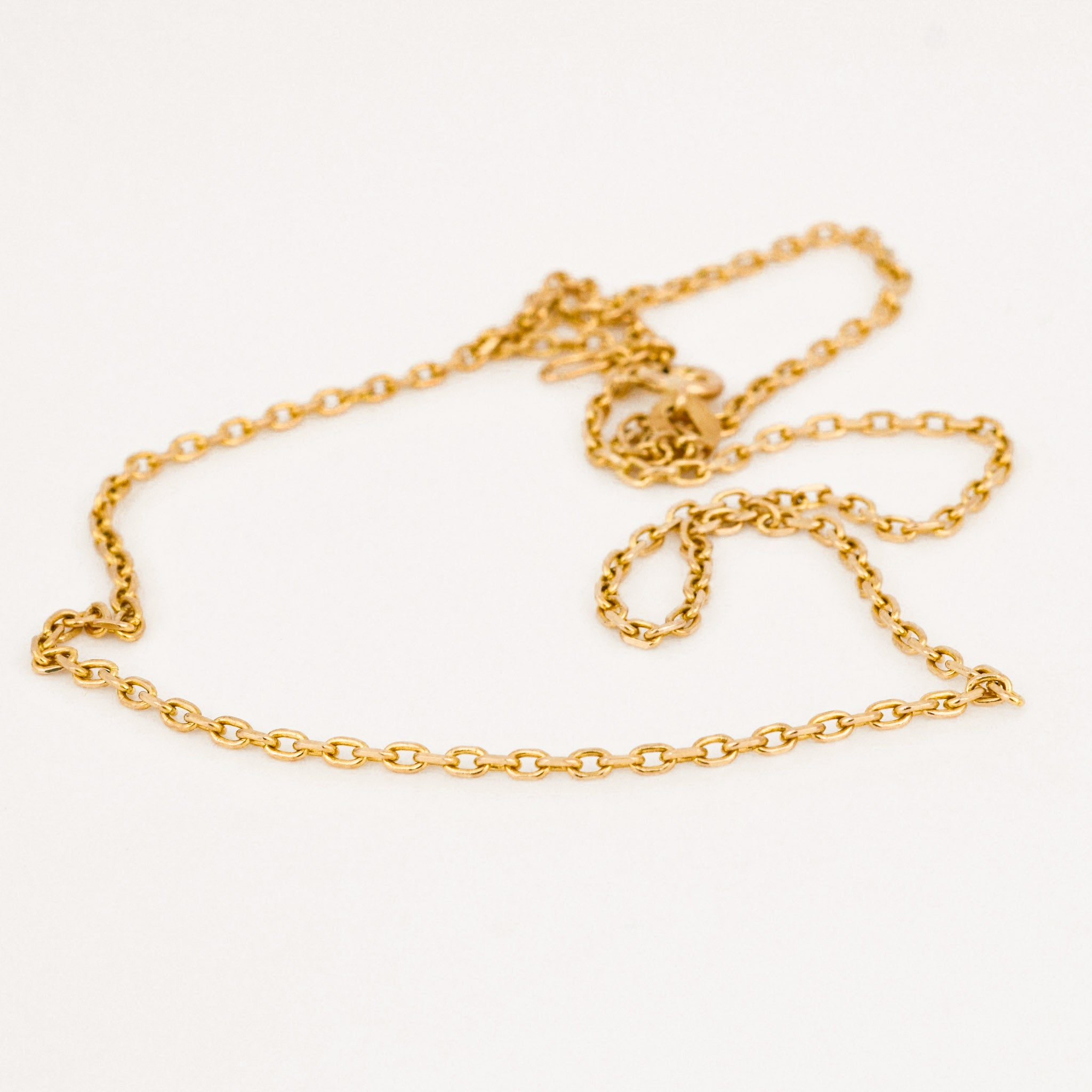 vintage gold cable link chain necklae