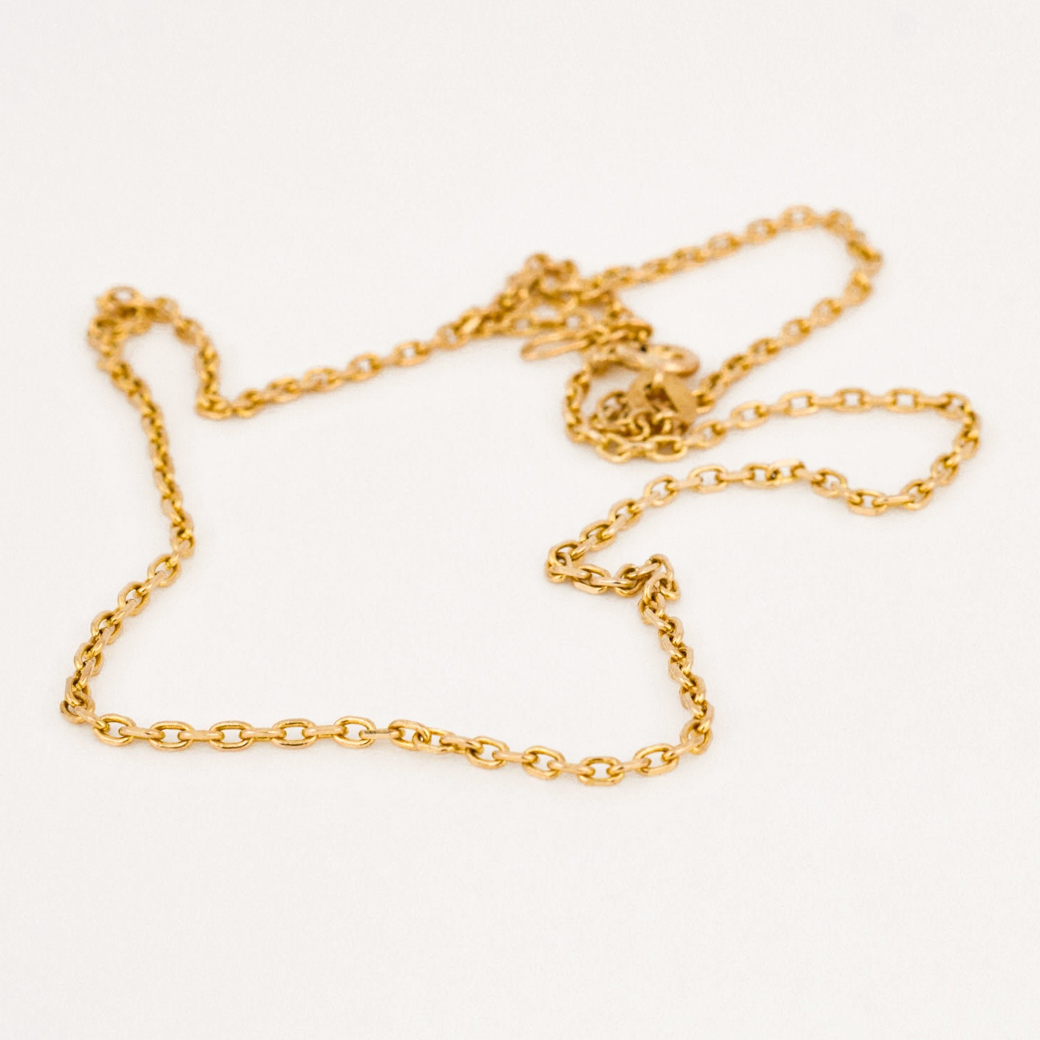 vintage gold cable link chain necklae