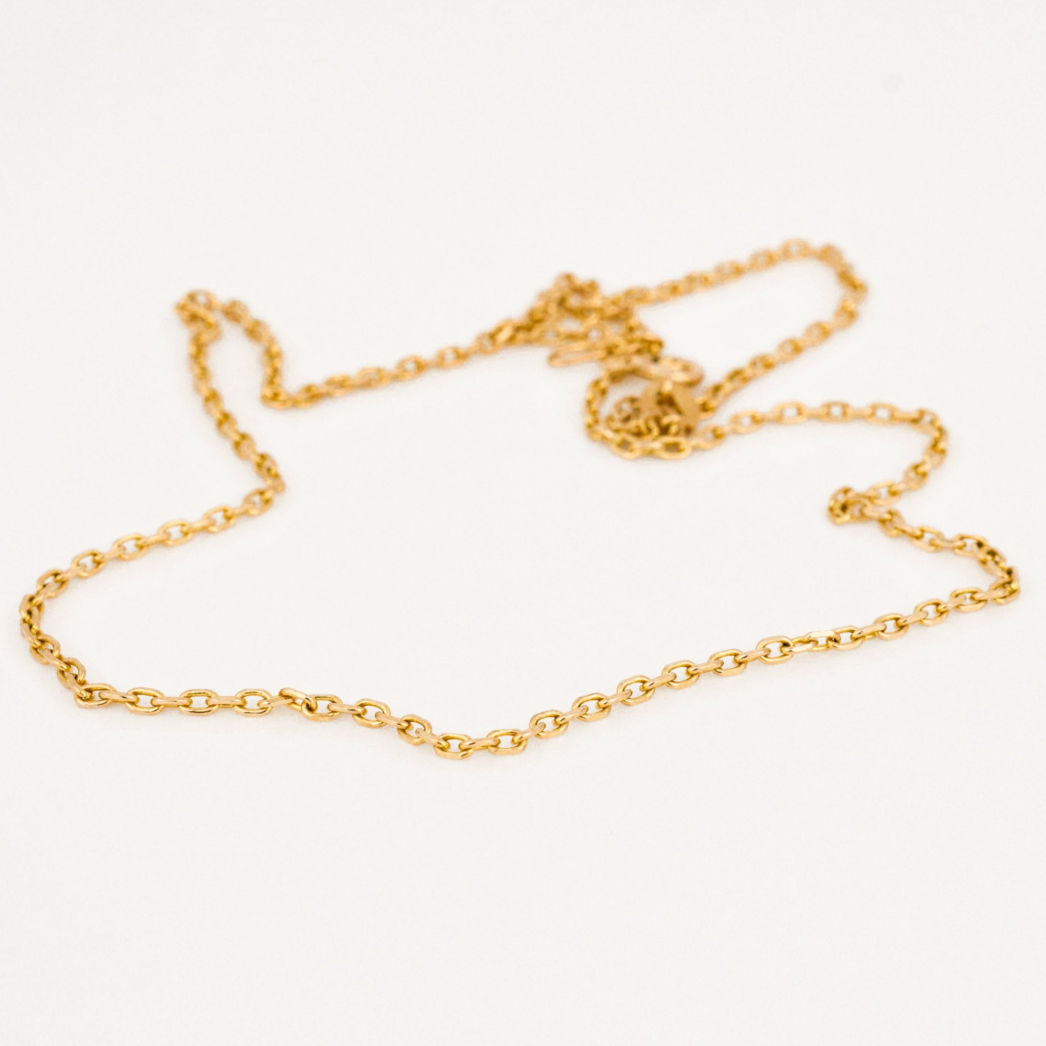 vintage gold cable link chain necklae