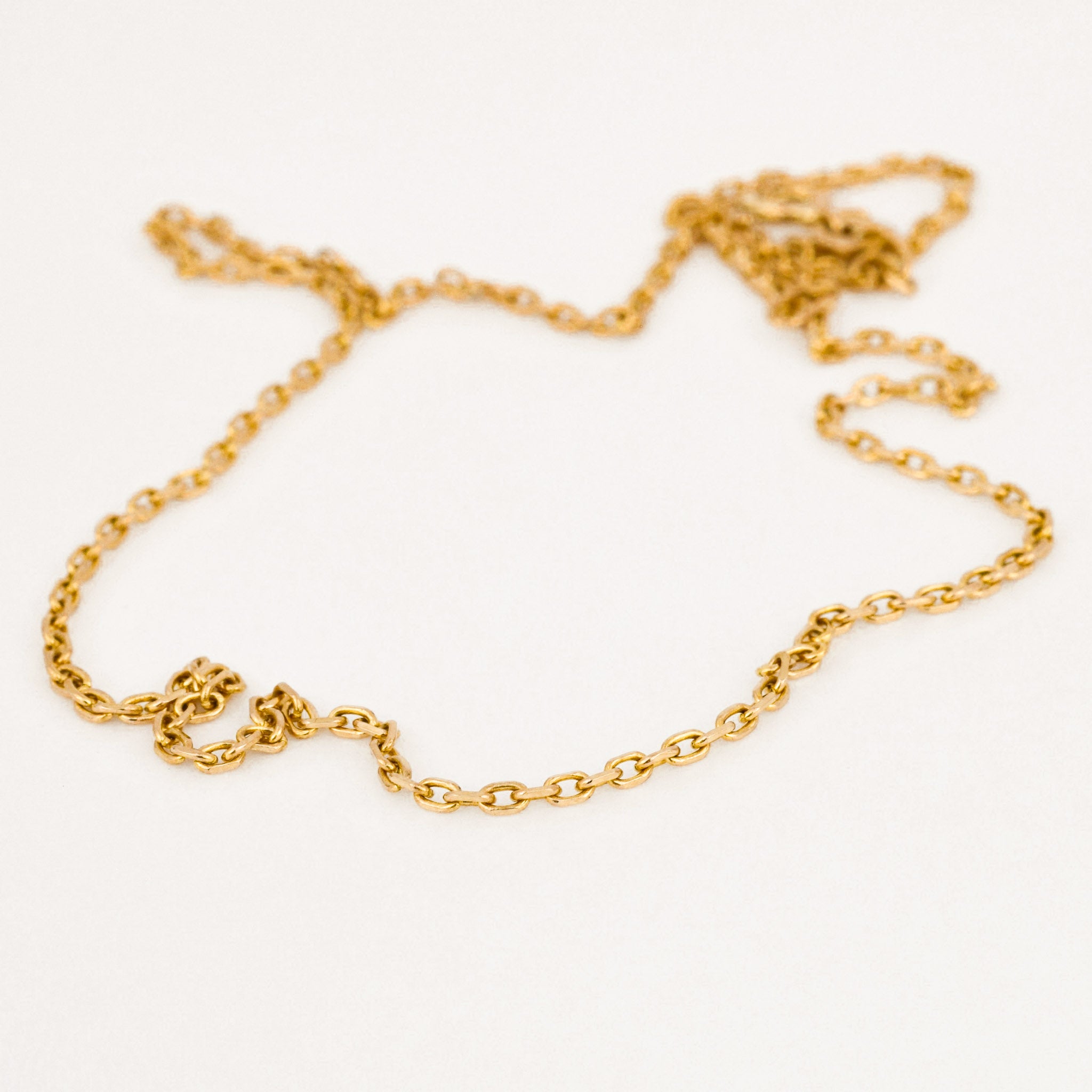 vintage gold cable link chain necklae