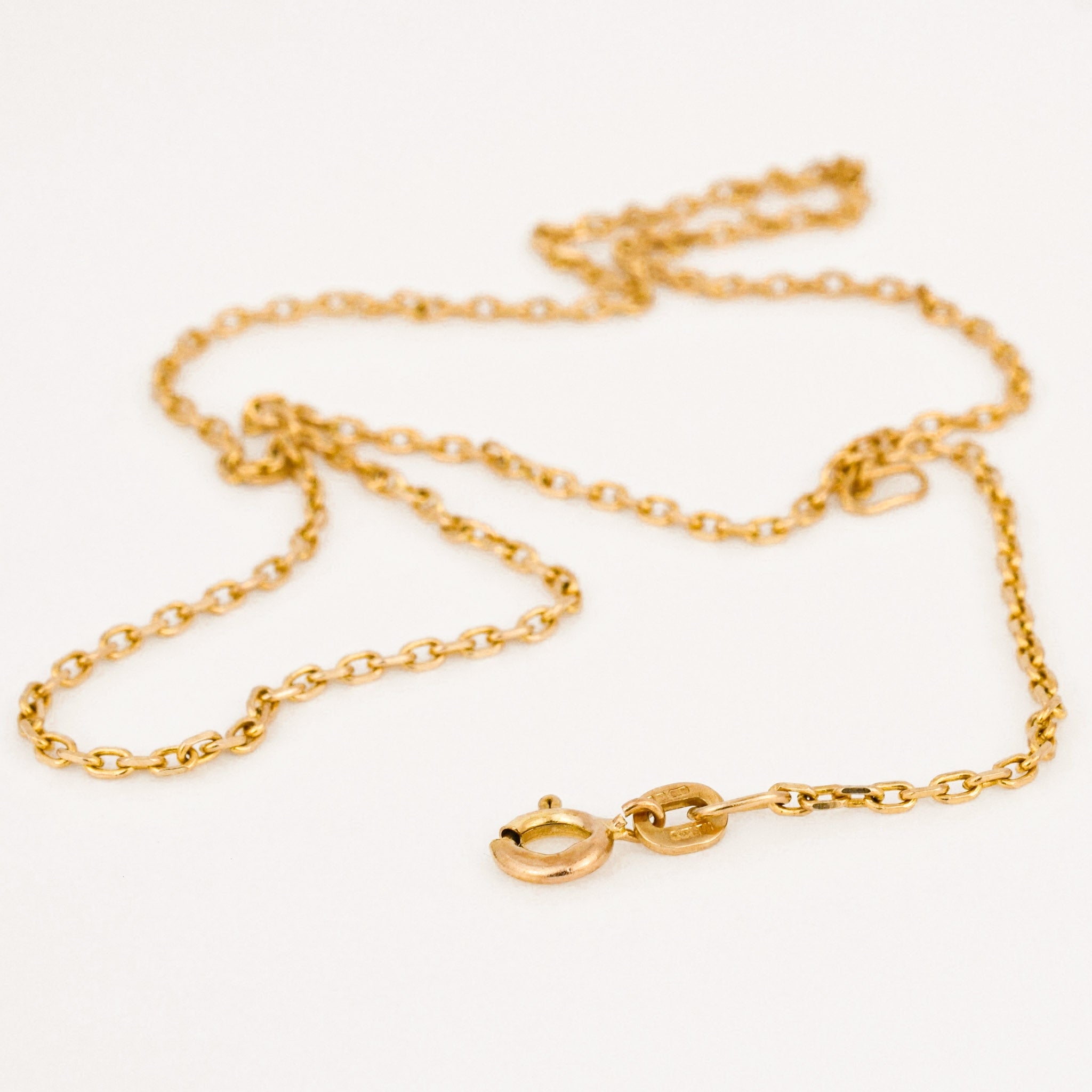 vintage gold cable link chain necklae