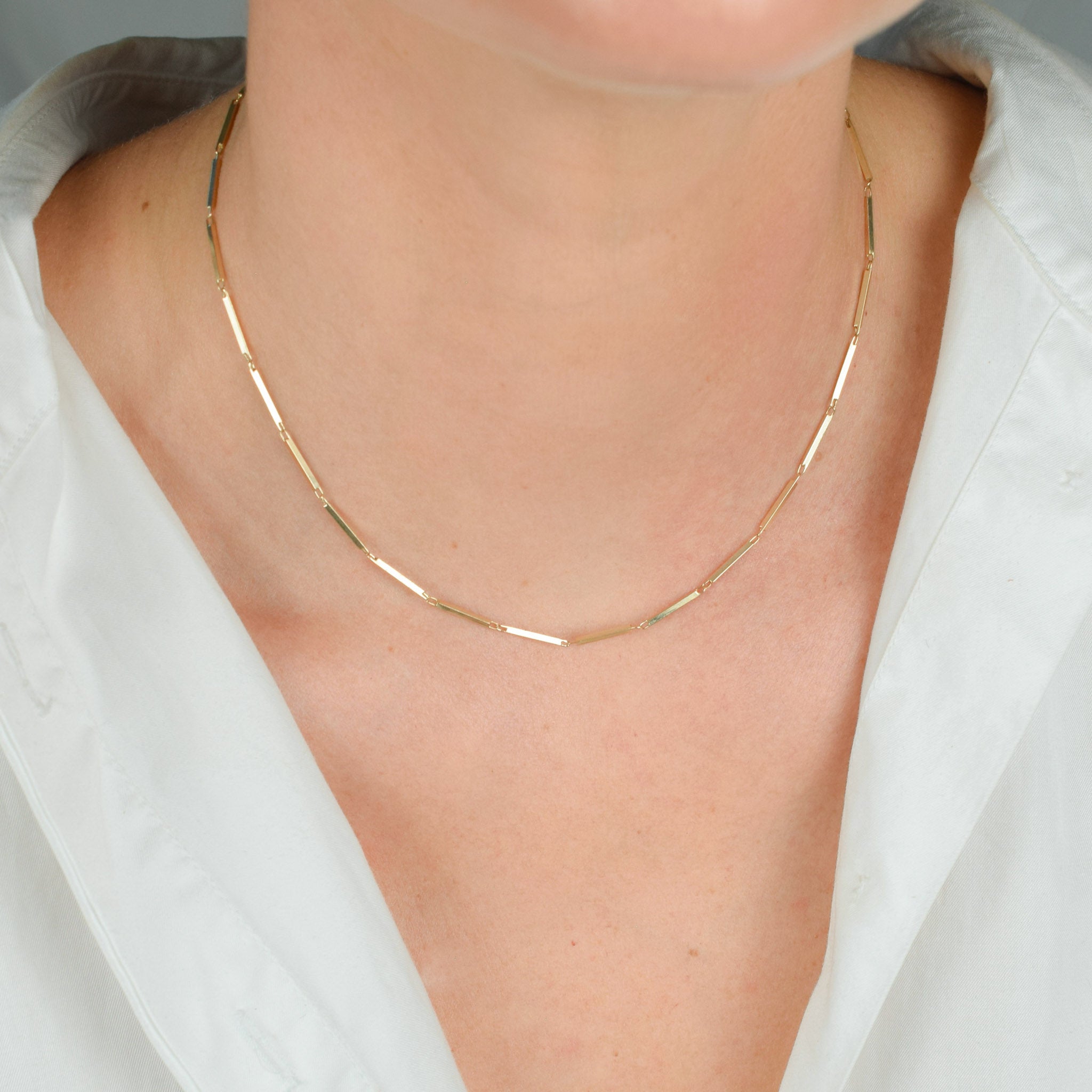 15.75" Bar Link Chain Necklace