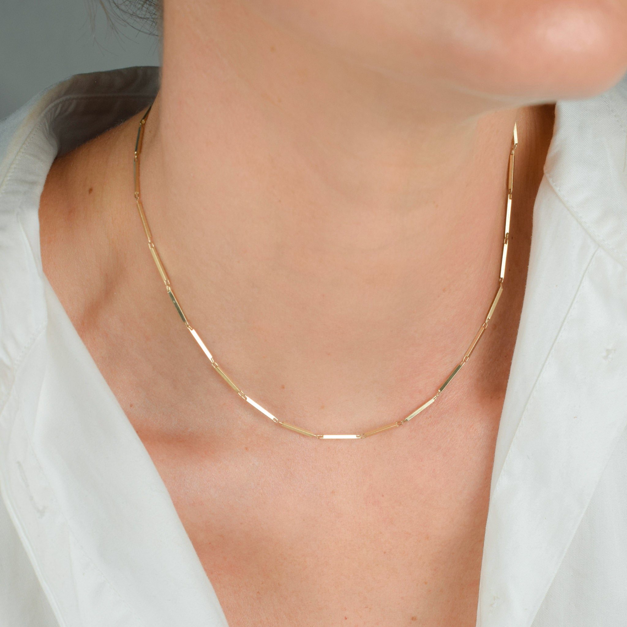 15.75" Bar Link Chain Necklace