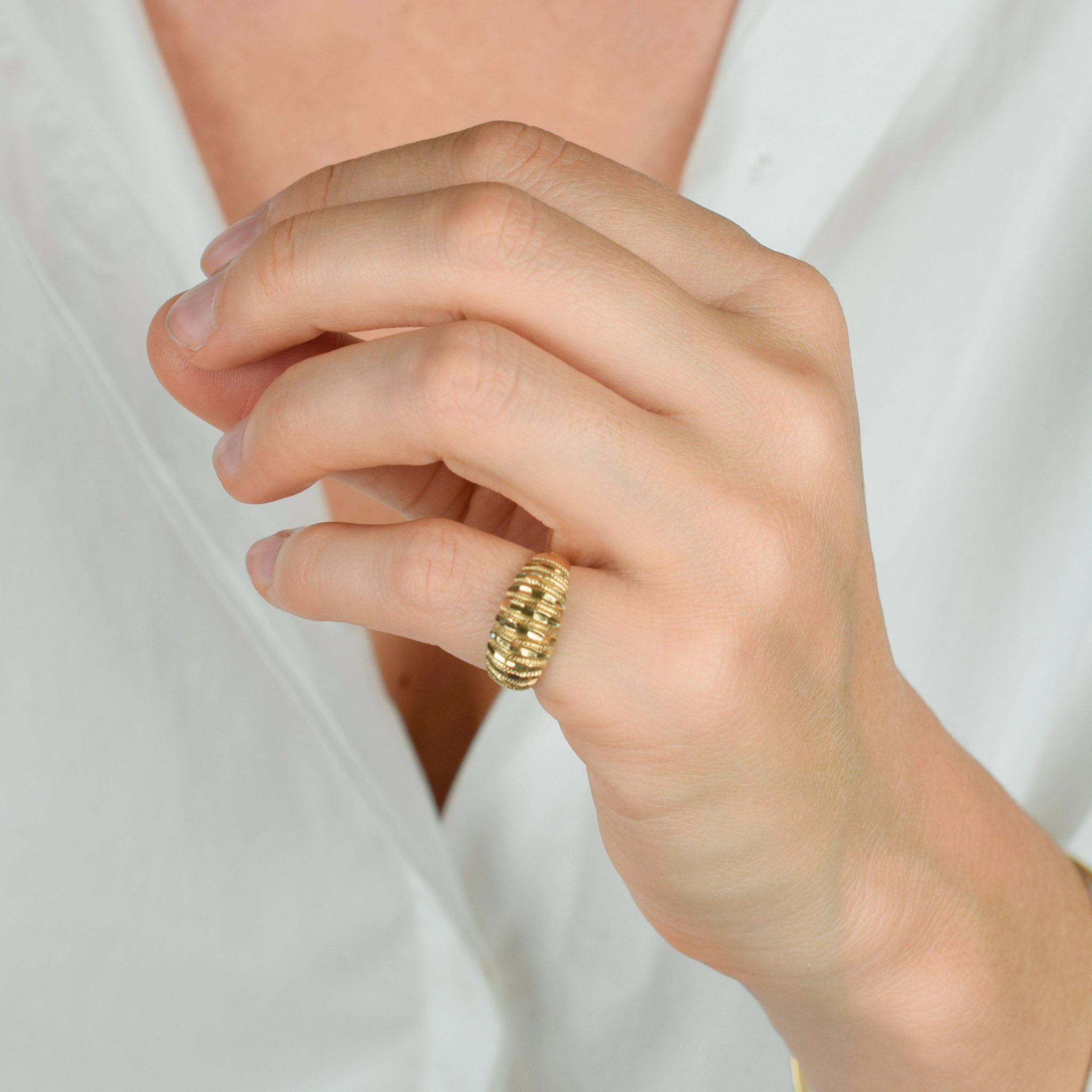 Multi-Finish Dome Ring