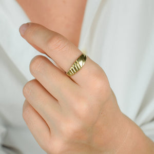 Ribbed Gold Band