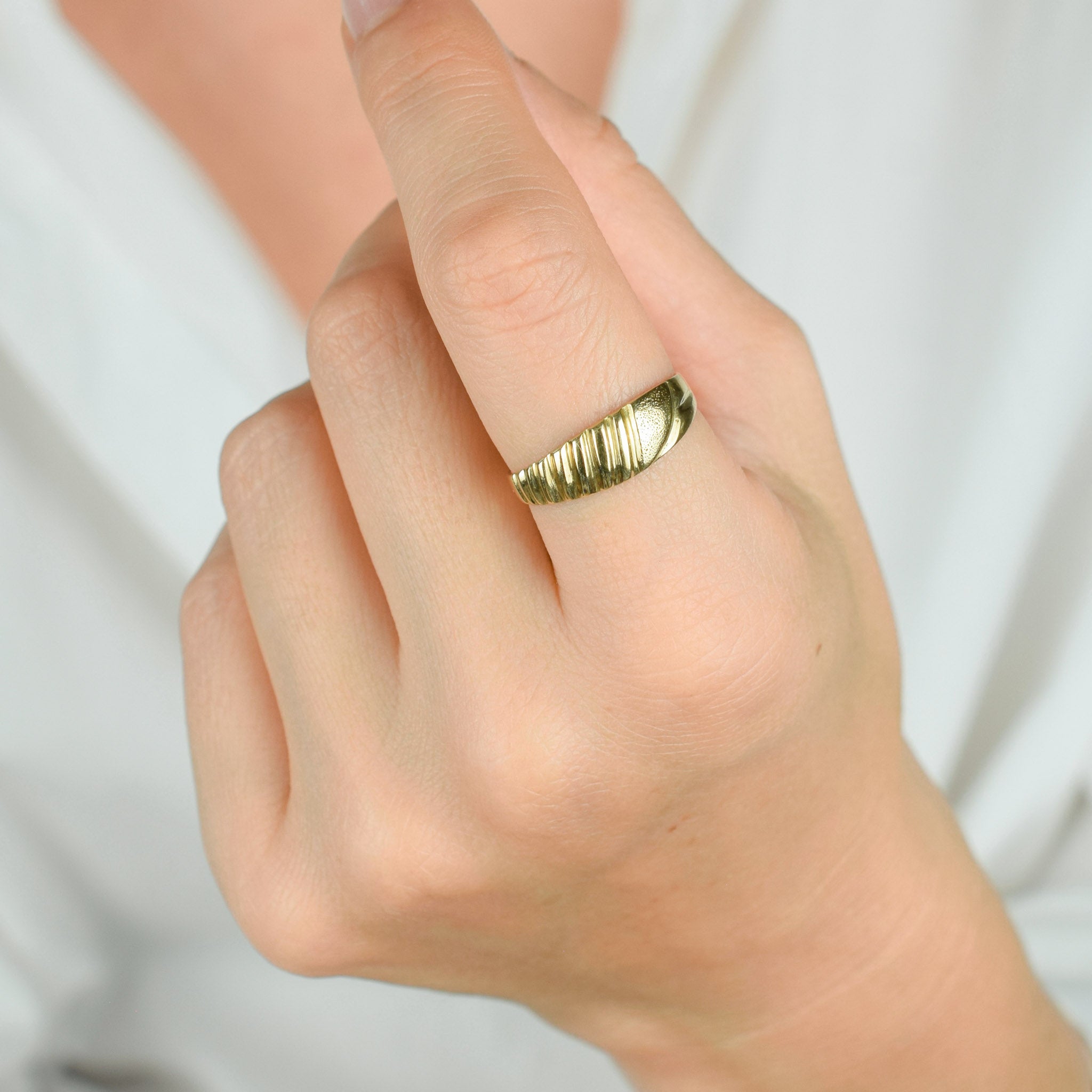 Ribbed Gold Band