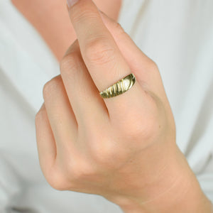 Ribbed Gold Band