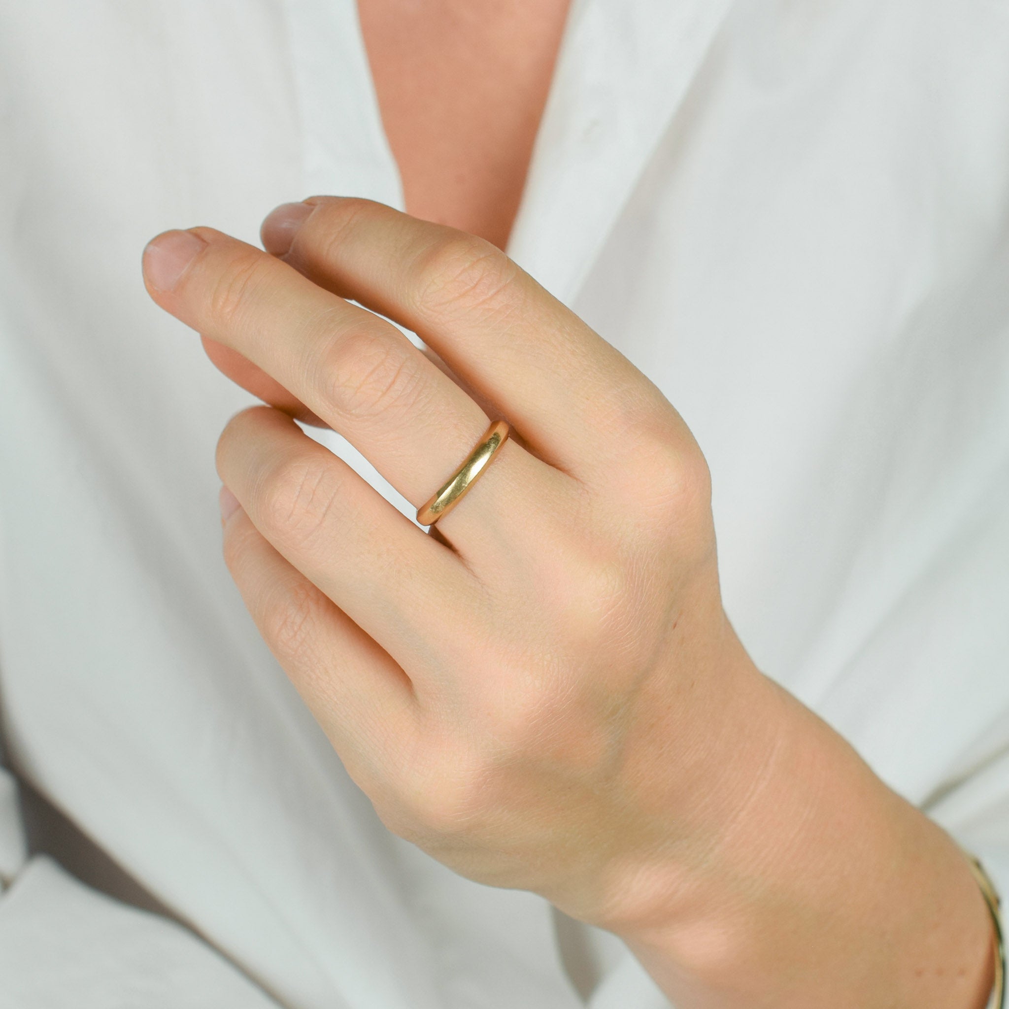 vintage 3.5mm Domed Gold Band