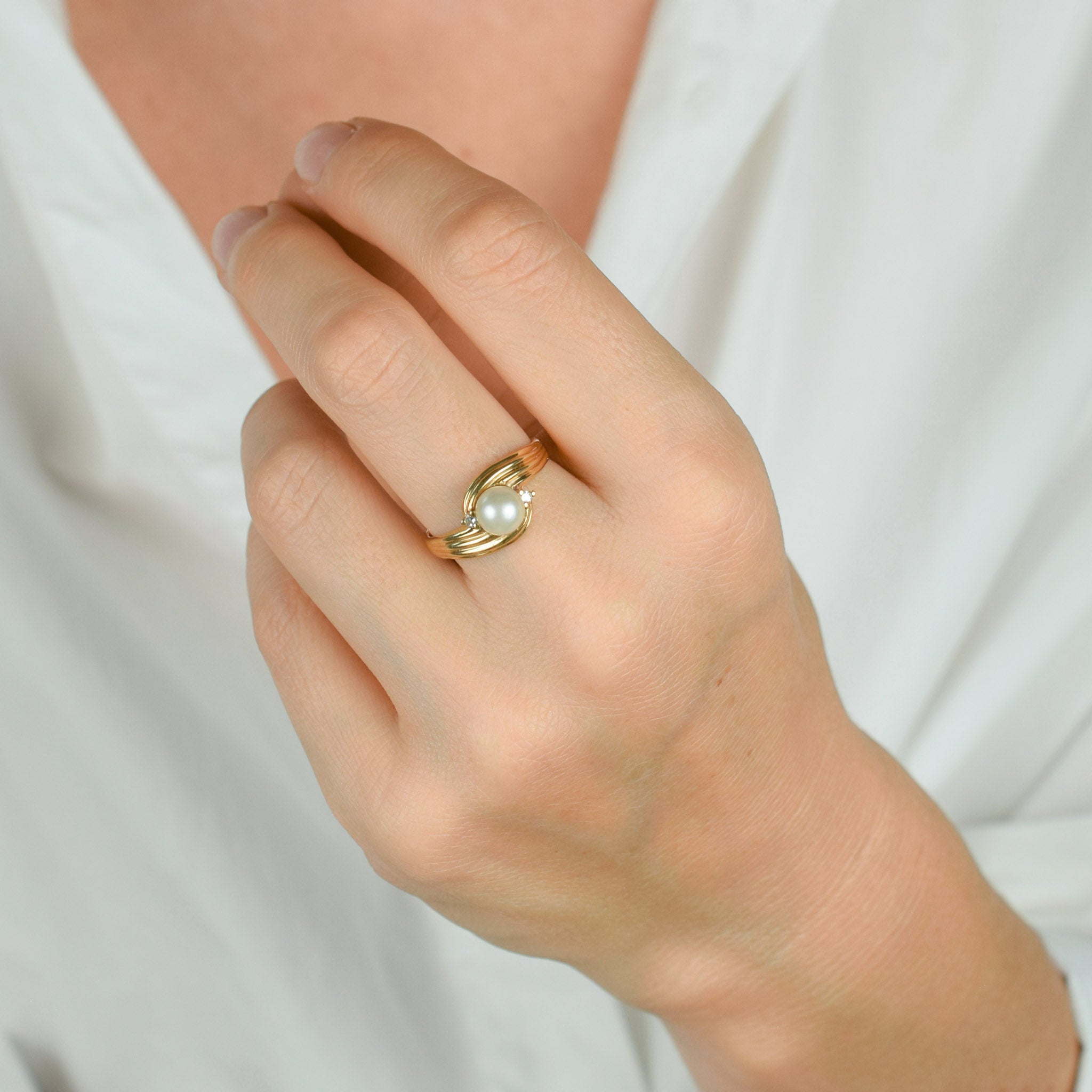 Pearl and Diamond Ring
