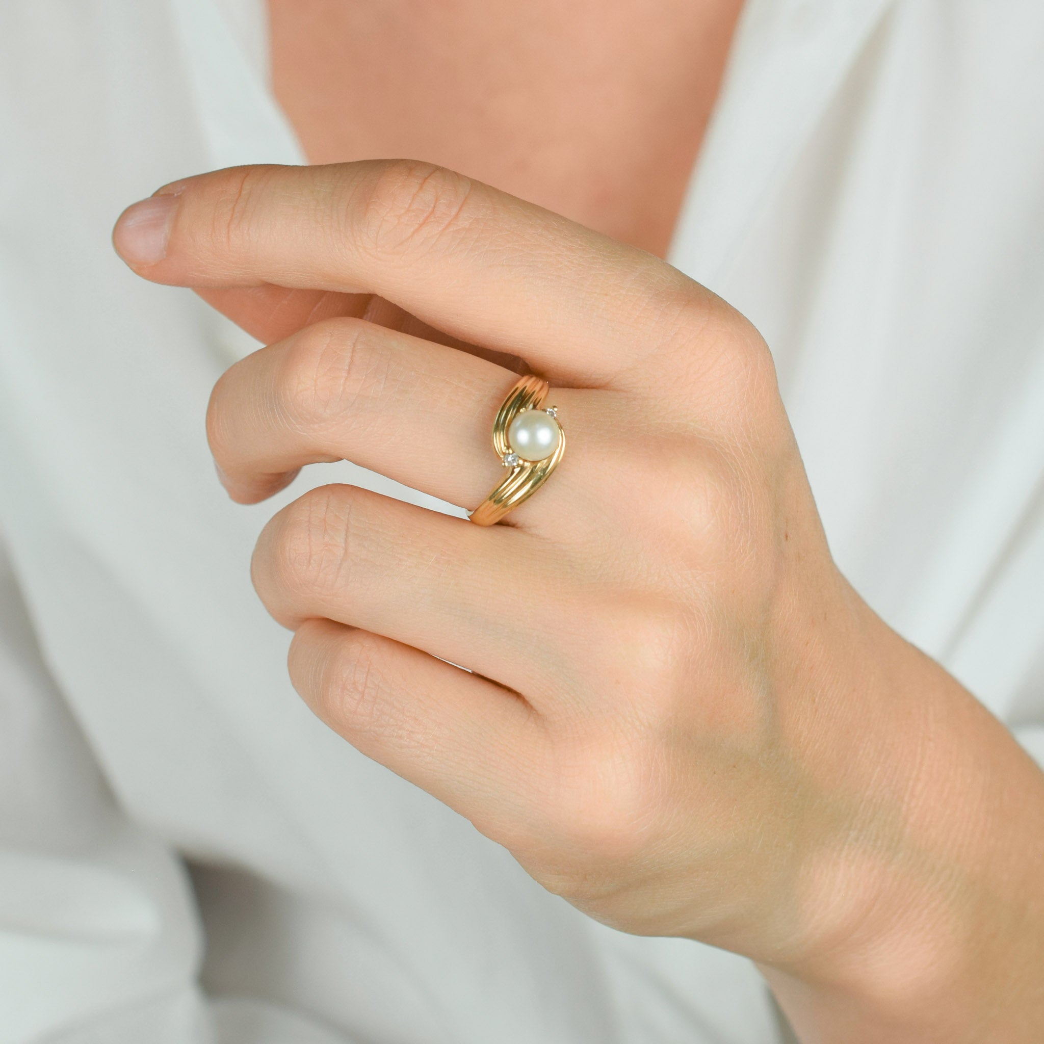 Pearl and Diamond Ring