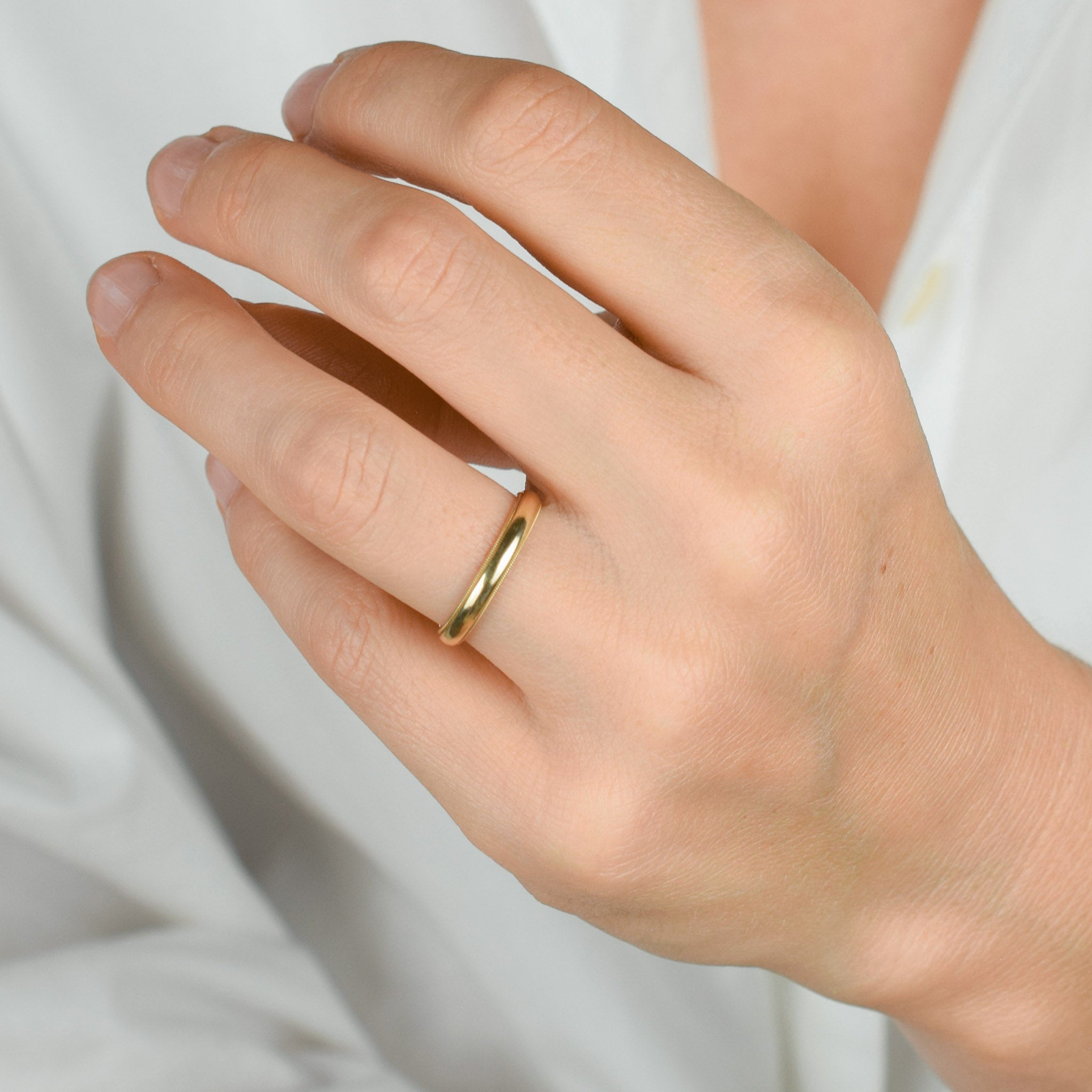 vintage gold milgrain wedding band