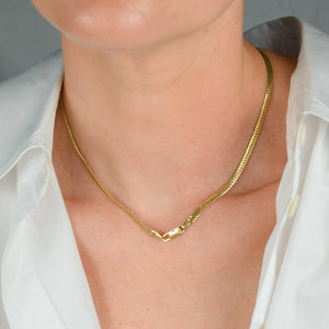 vintage 18k gold herringbone necklace 