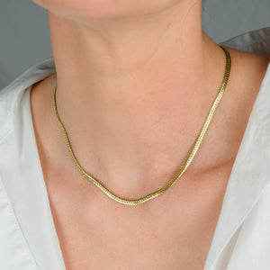 vintage 18k gold herringbone necklace 