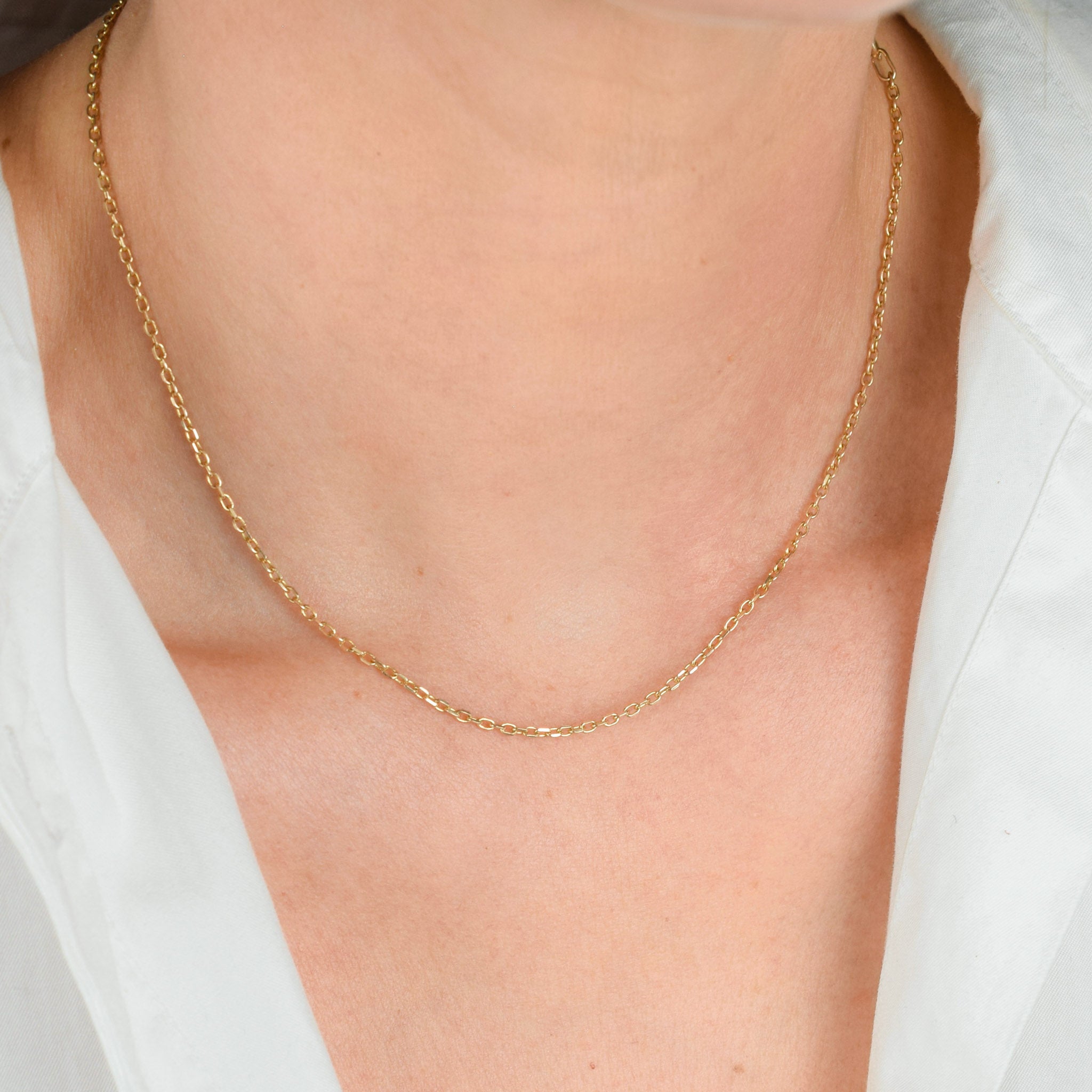 vintage gold cable link chain necklae