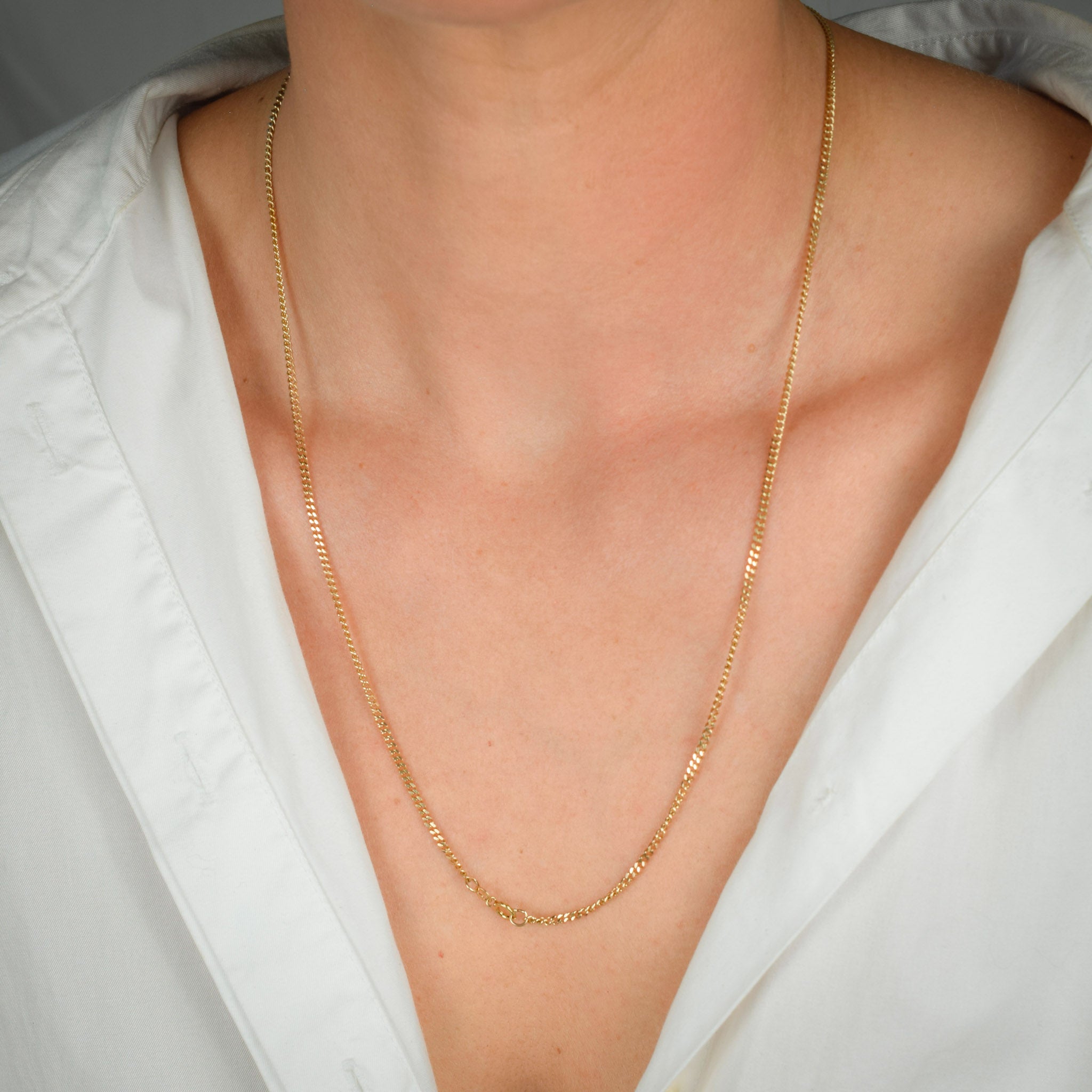 vintage gold 22.25" Curb Chain Necklace 