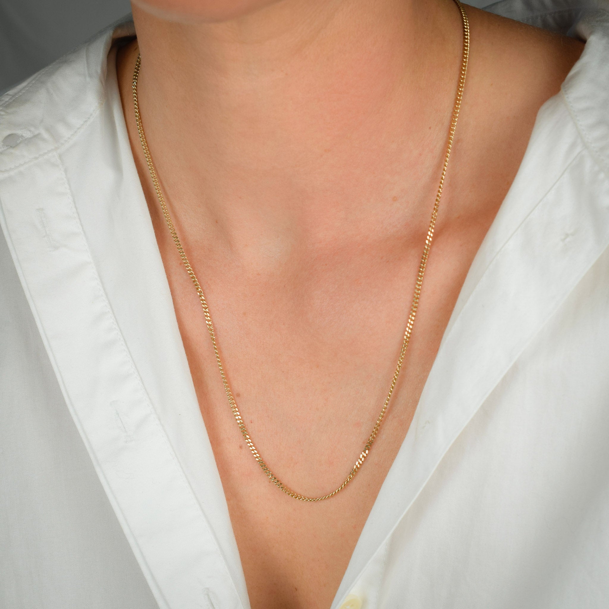 vintage gold 22.25" Curb Chain Necklace 