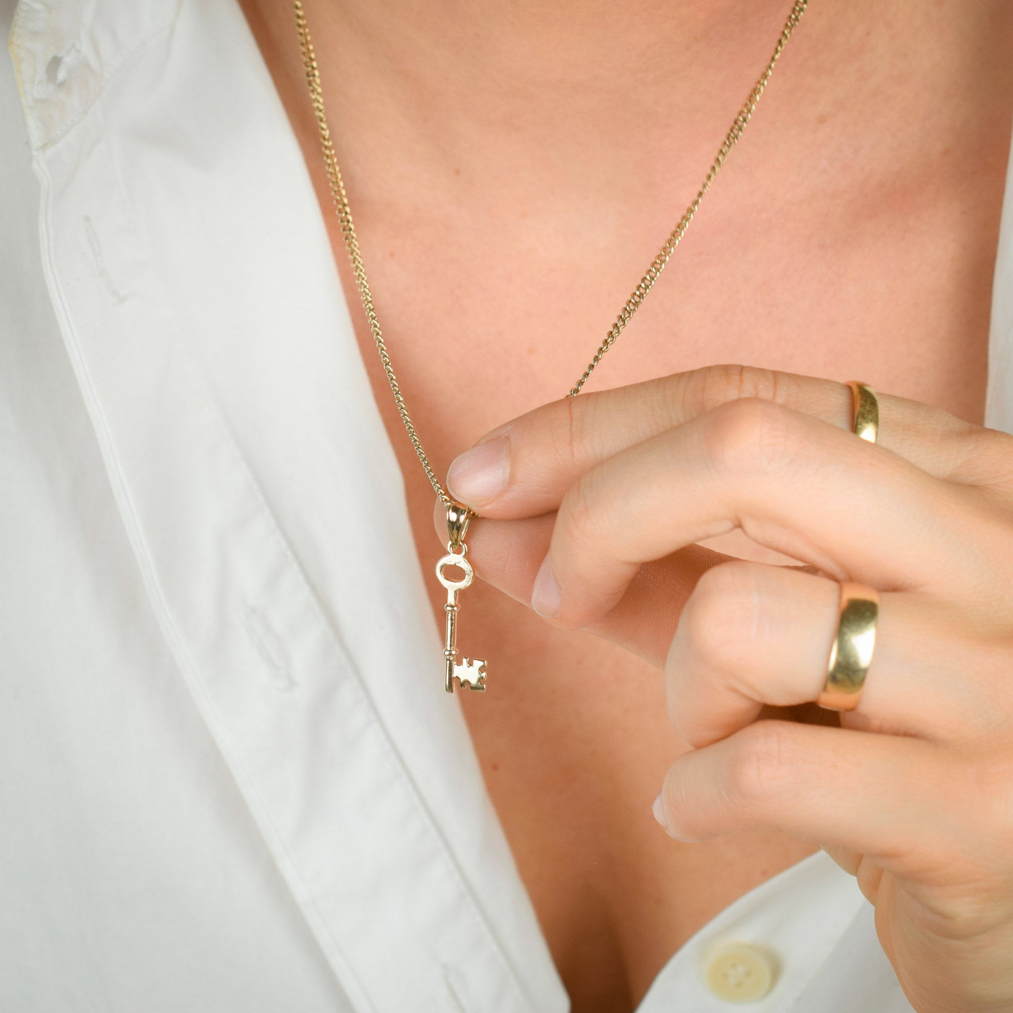 vintage gold key charm