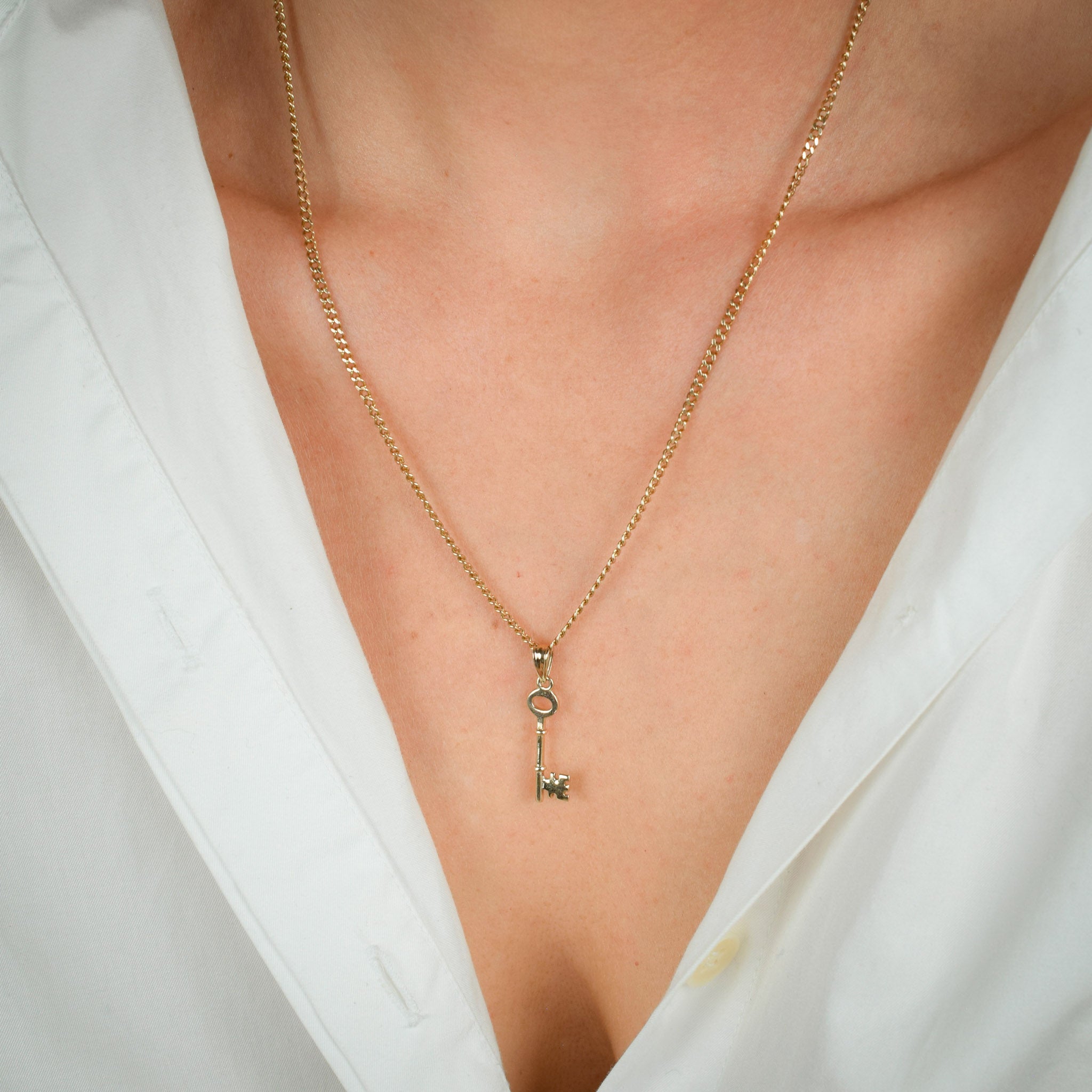 vintage gold key charm