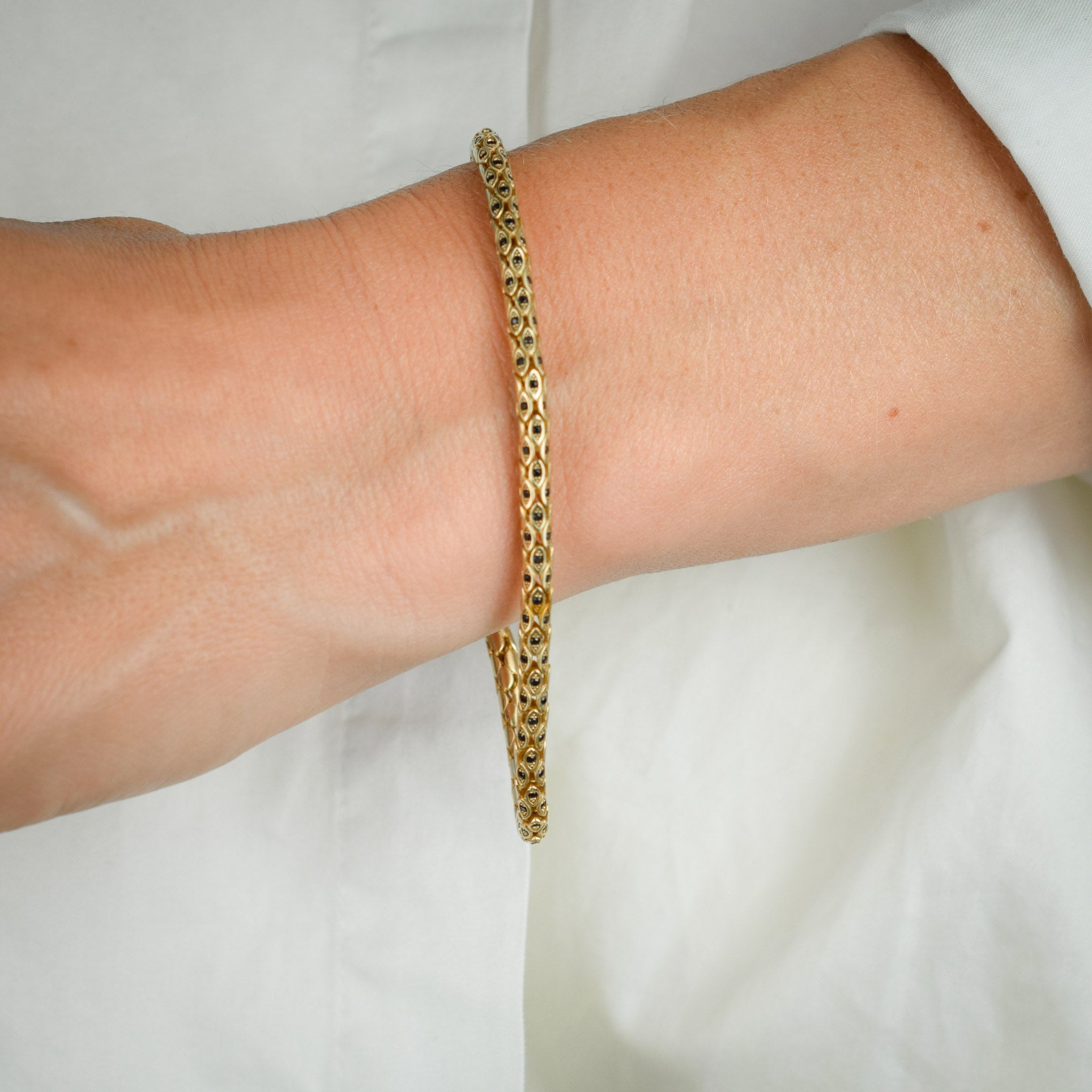 vintage 7.5' Sapphire Wheat Link Bracelet 