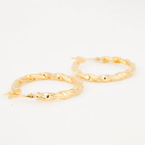 vintage gold twisted hoop earrings