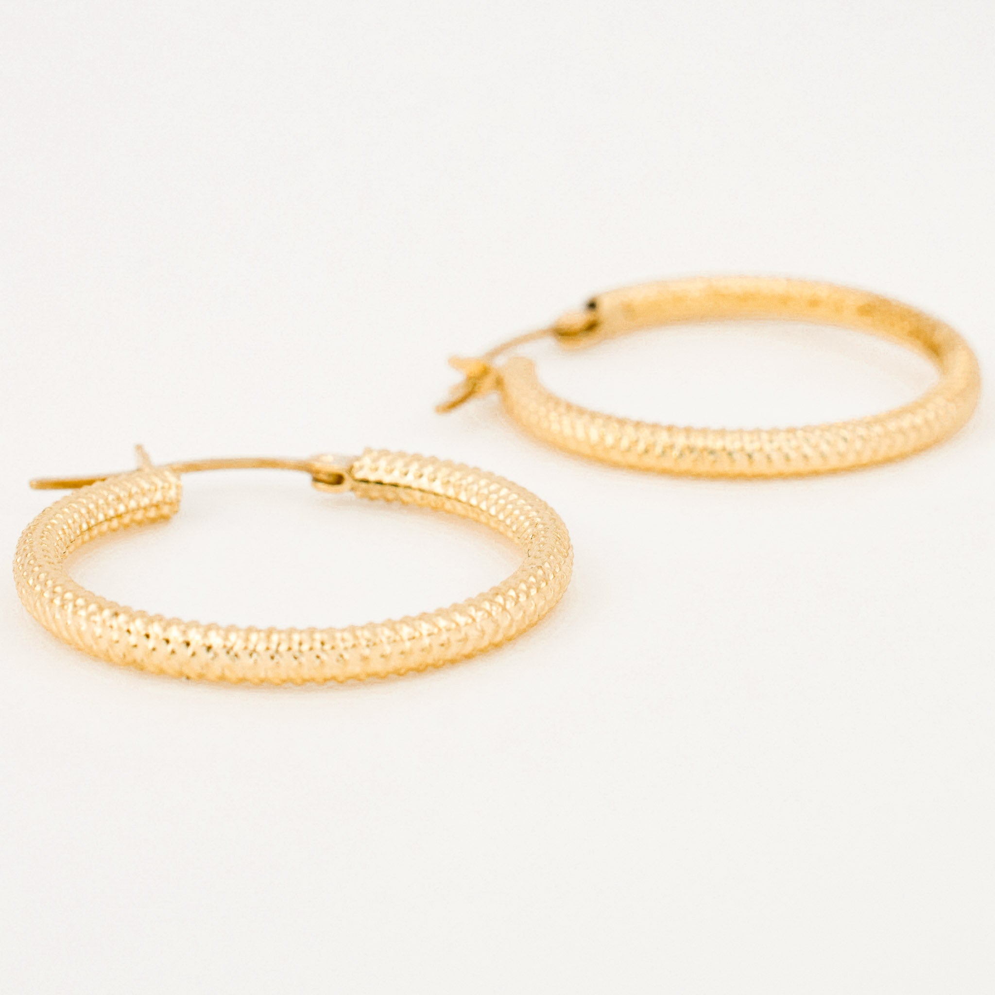 vintage gold beaded hoop earrings
