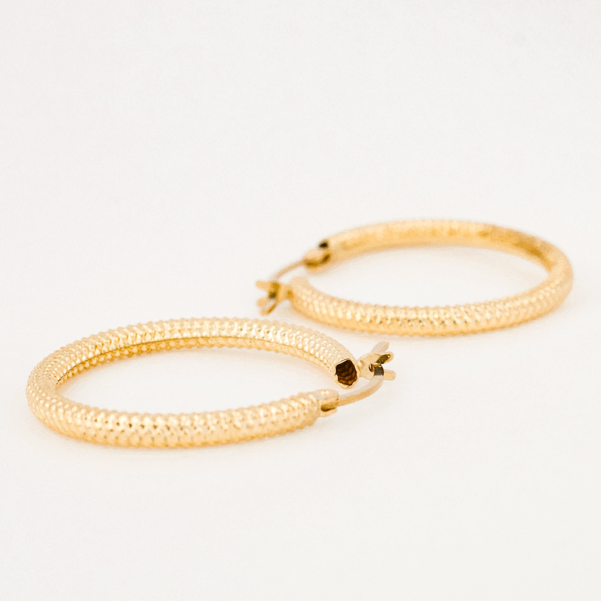 vintage gold beaded hoop earrings