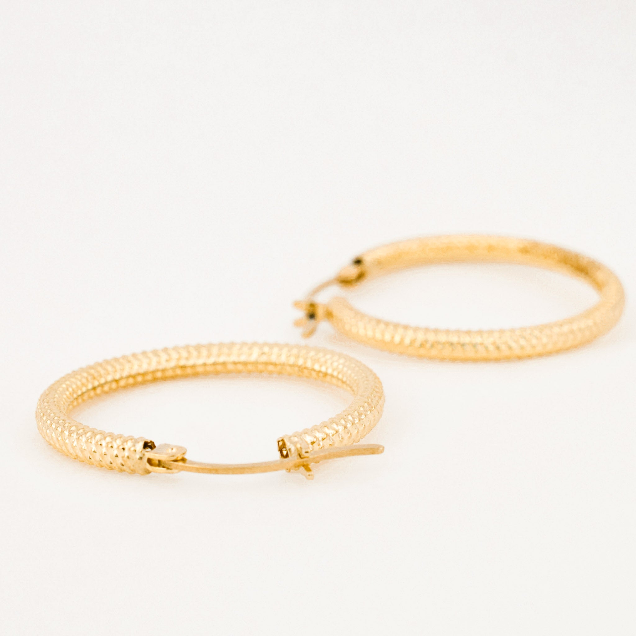 vintage gold beaded hoop earrings