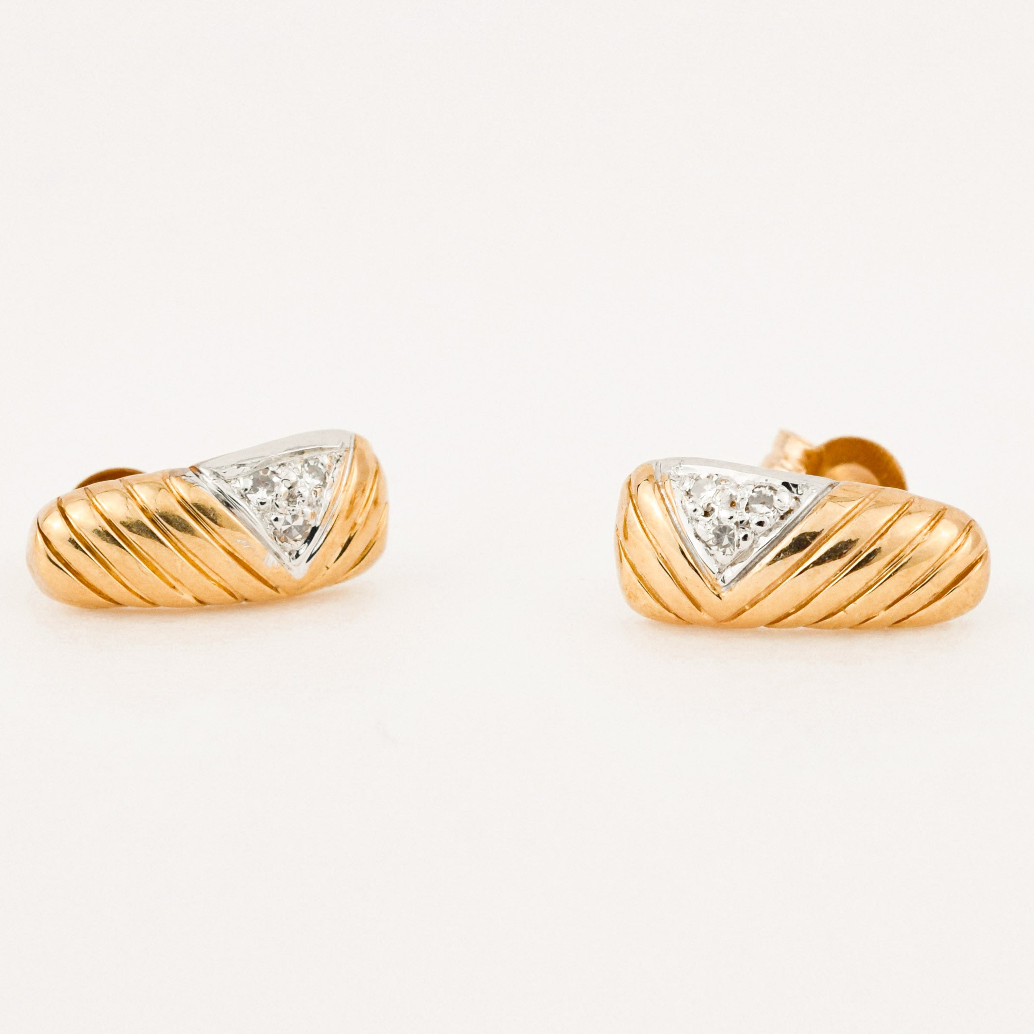 vintage gold retro bar stud earrings 