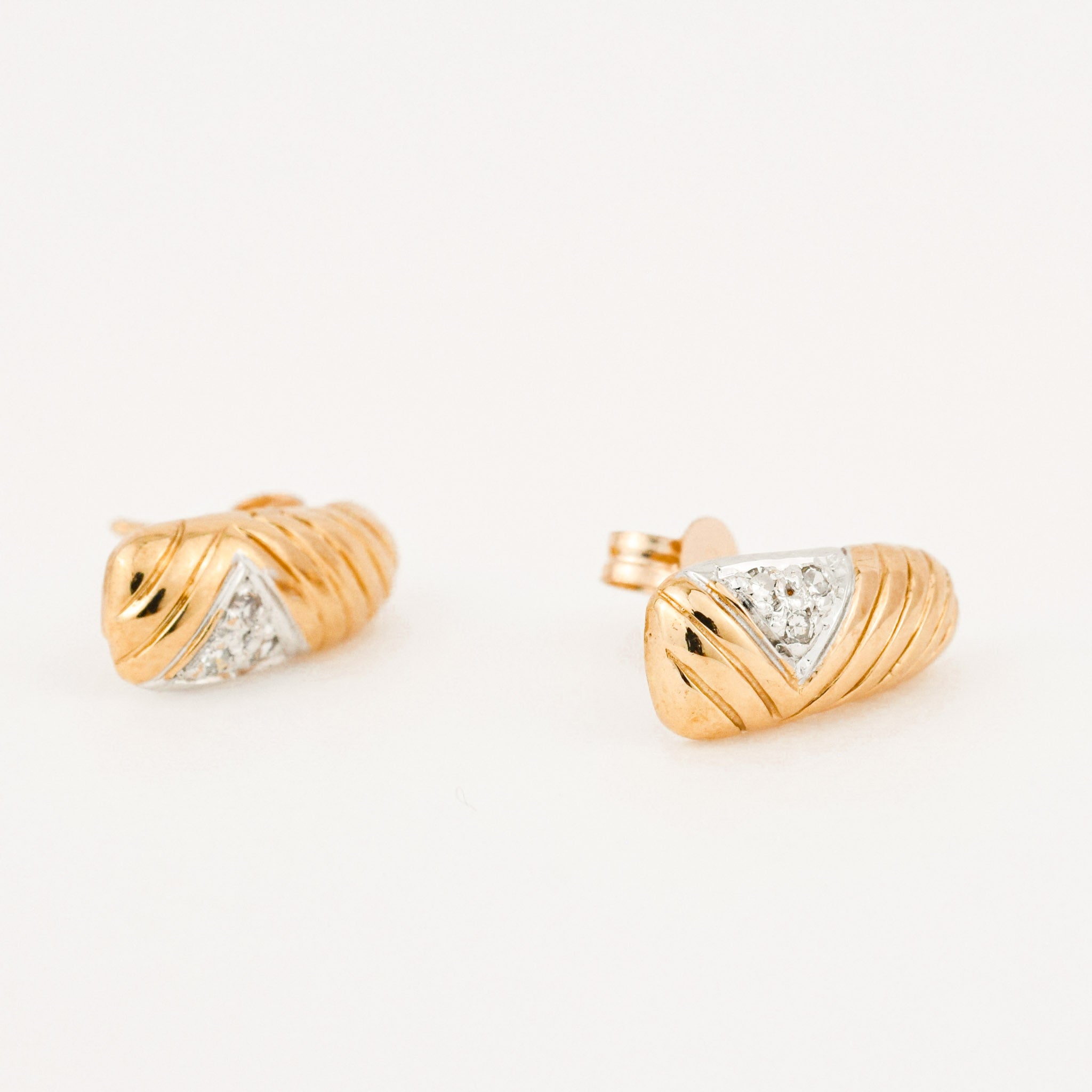 vintage gold retro bar stud earrings 