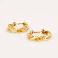 vintage gold twist hoop earrings