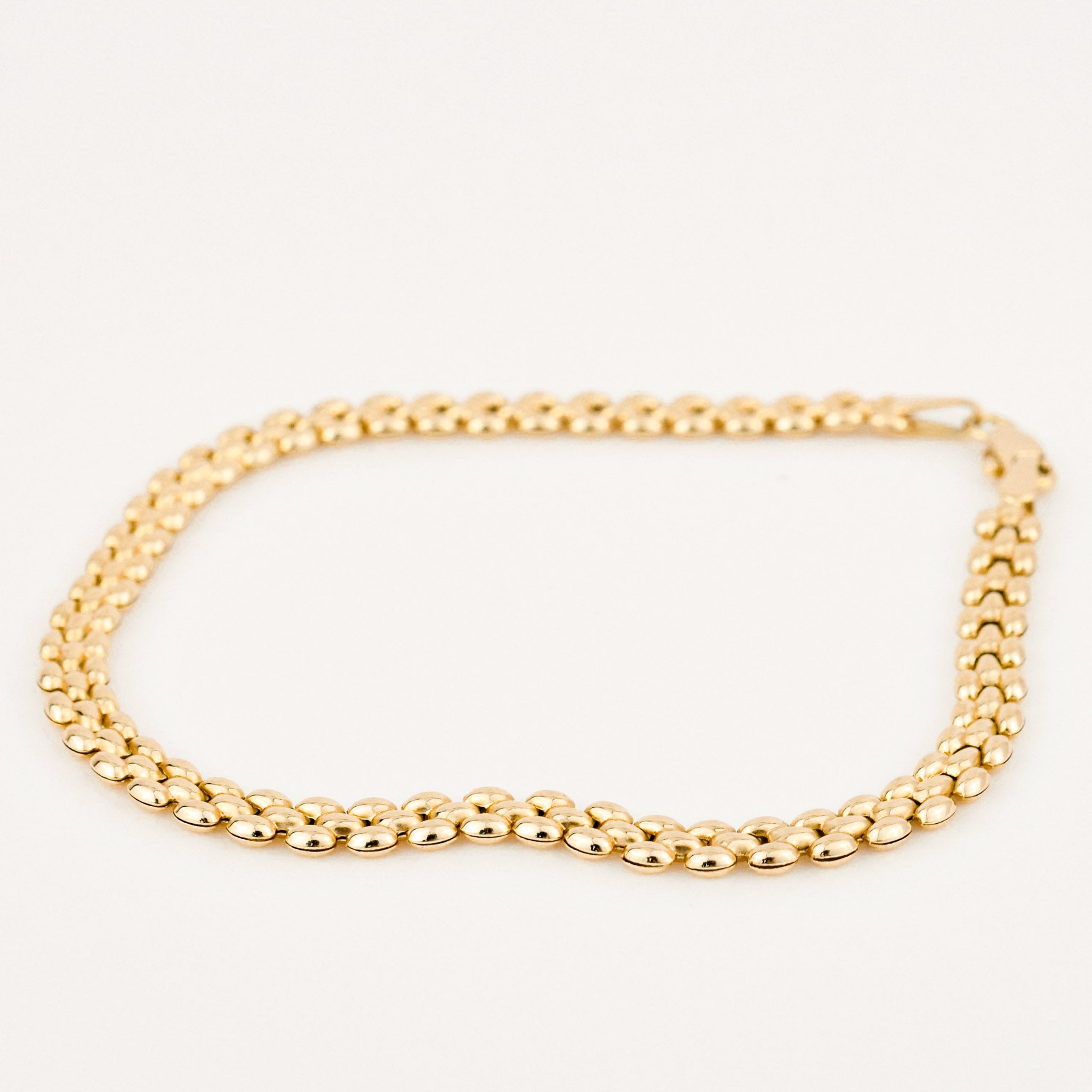vintage gold puffy gate link bracelet 