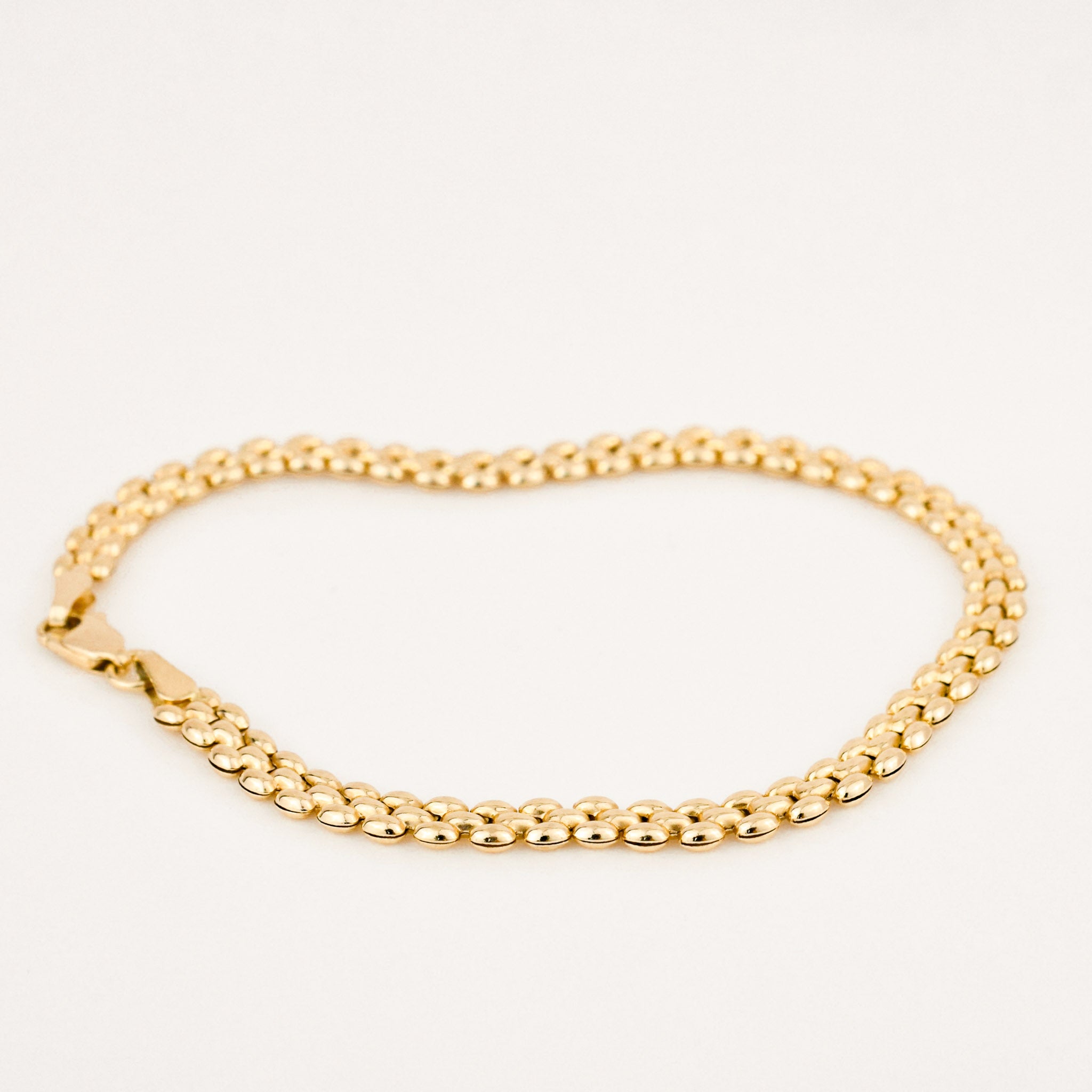 vintage gold puffy gate link bracelet 
