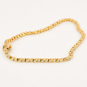 vintage gold dainty diamond tennis bracelet 
