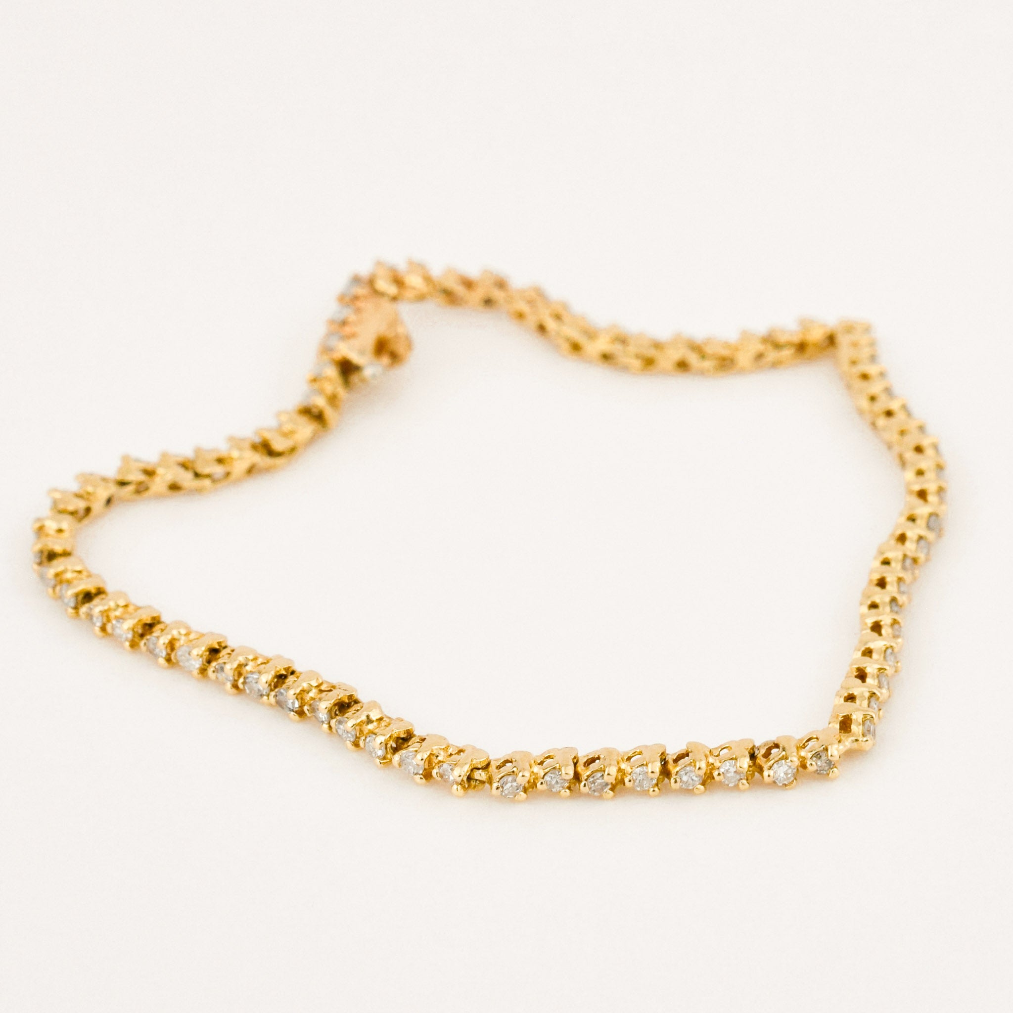 vintage gold dainty diamond tennis bracelet 