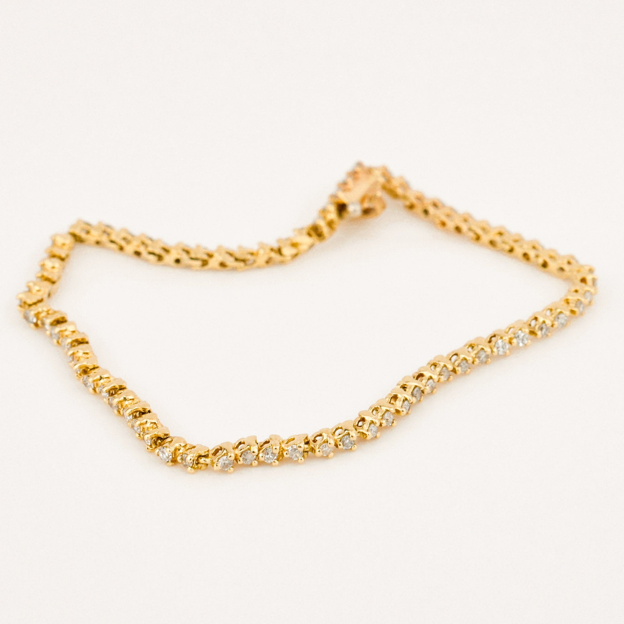 vintage gold dainty diamond tennis bracelet 
