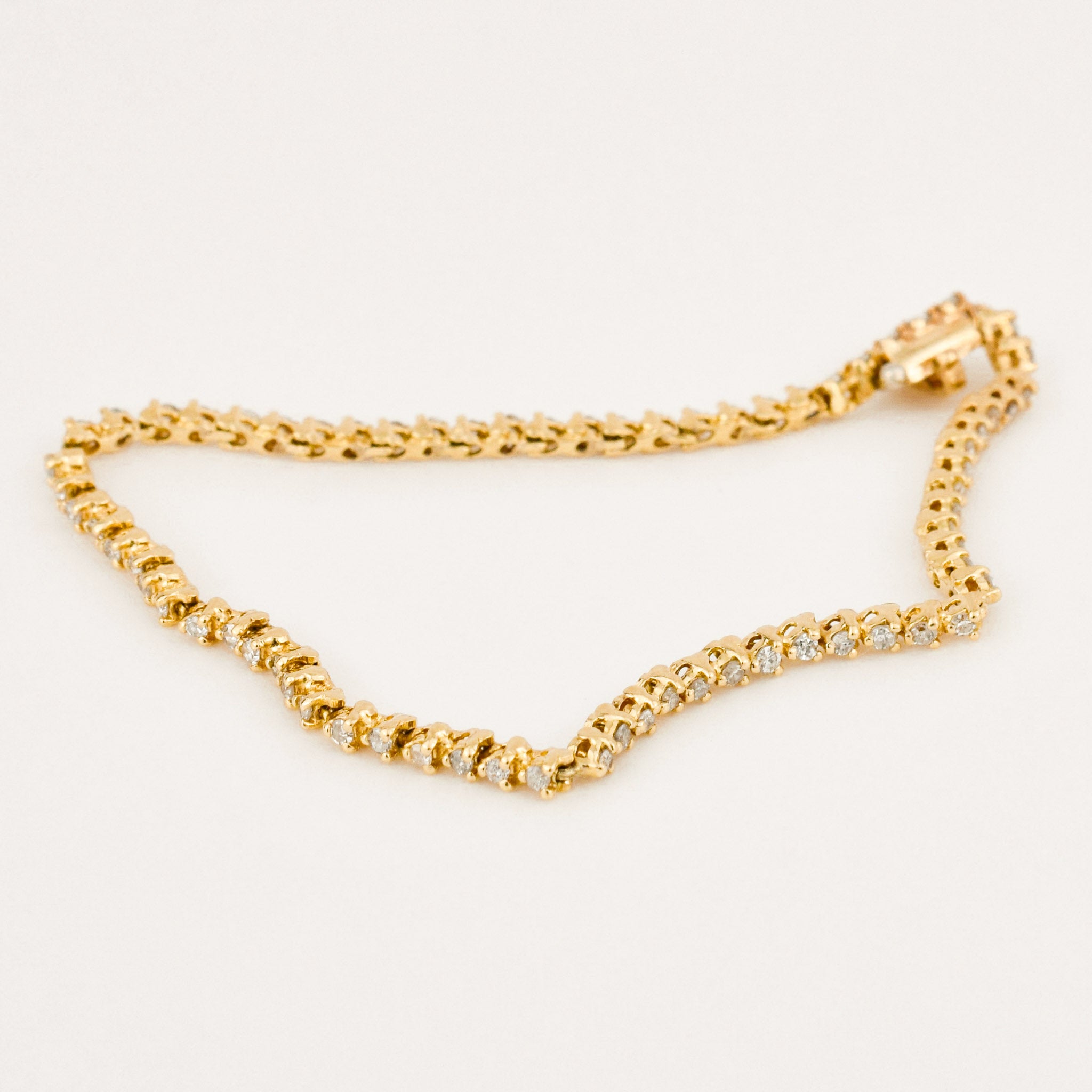 vintage gold dainty diamond tennis bracelet 