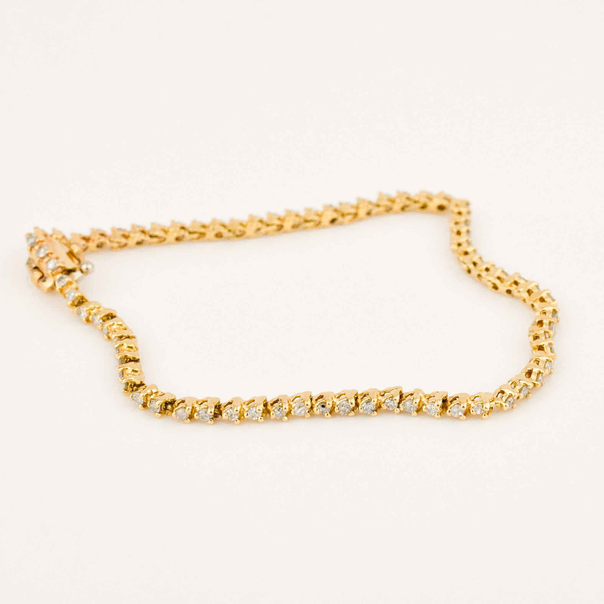 vintage gold dainty diamond tennis bracelet 