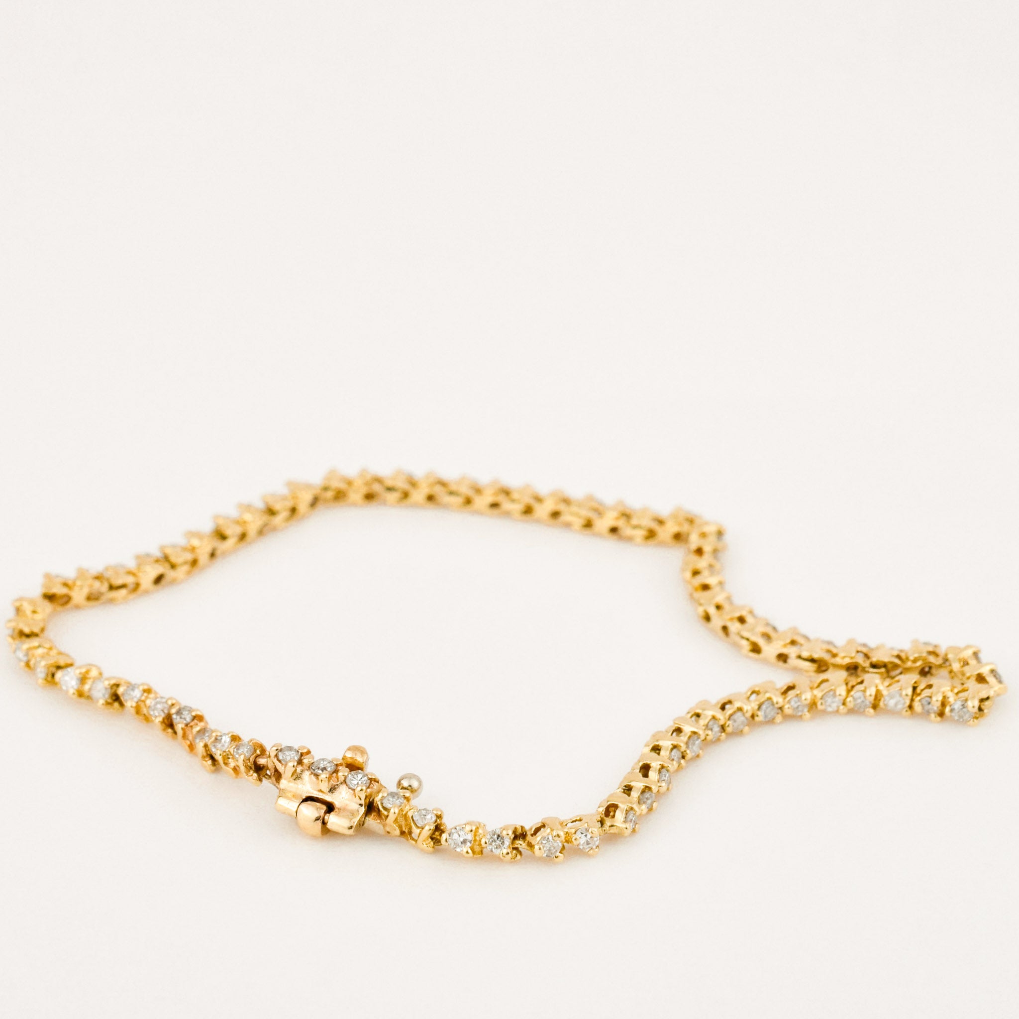 vintage gold dainty diamond tennis bracelet 
