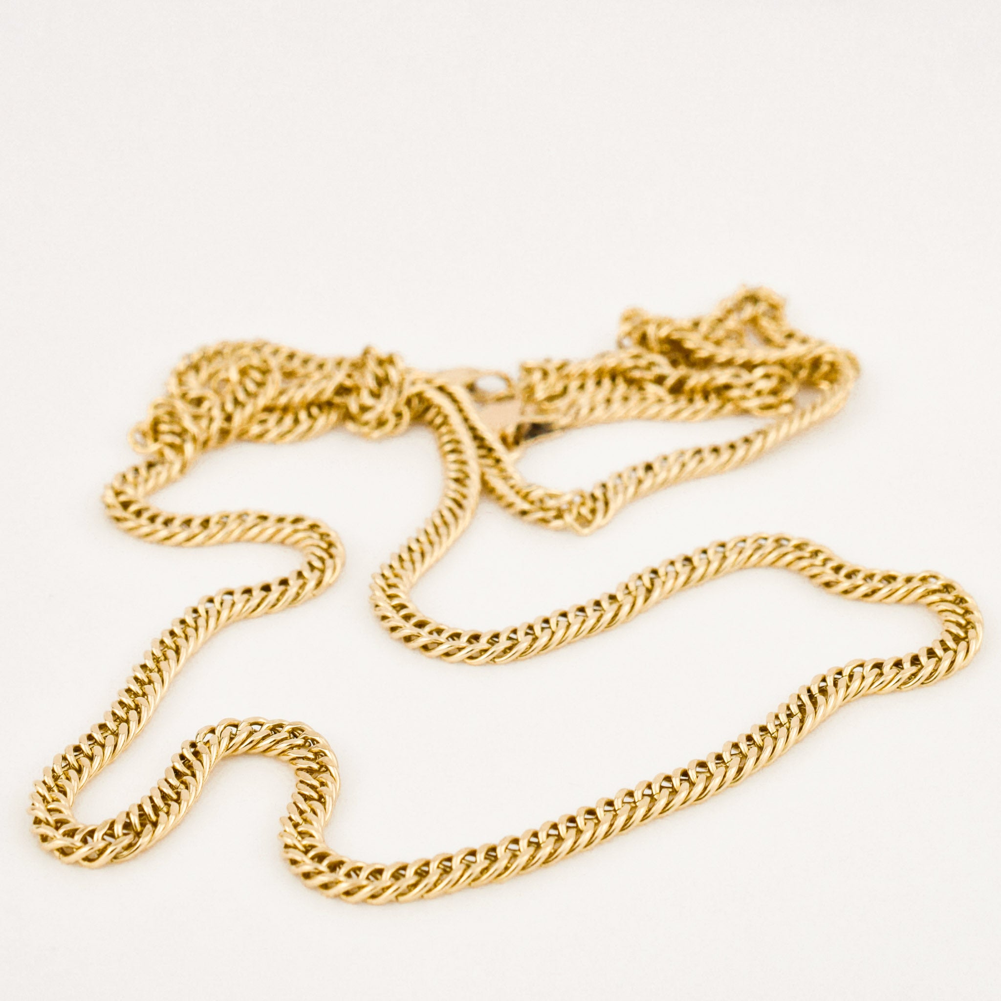 vintage gold heavy curb chain necklace 